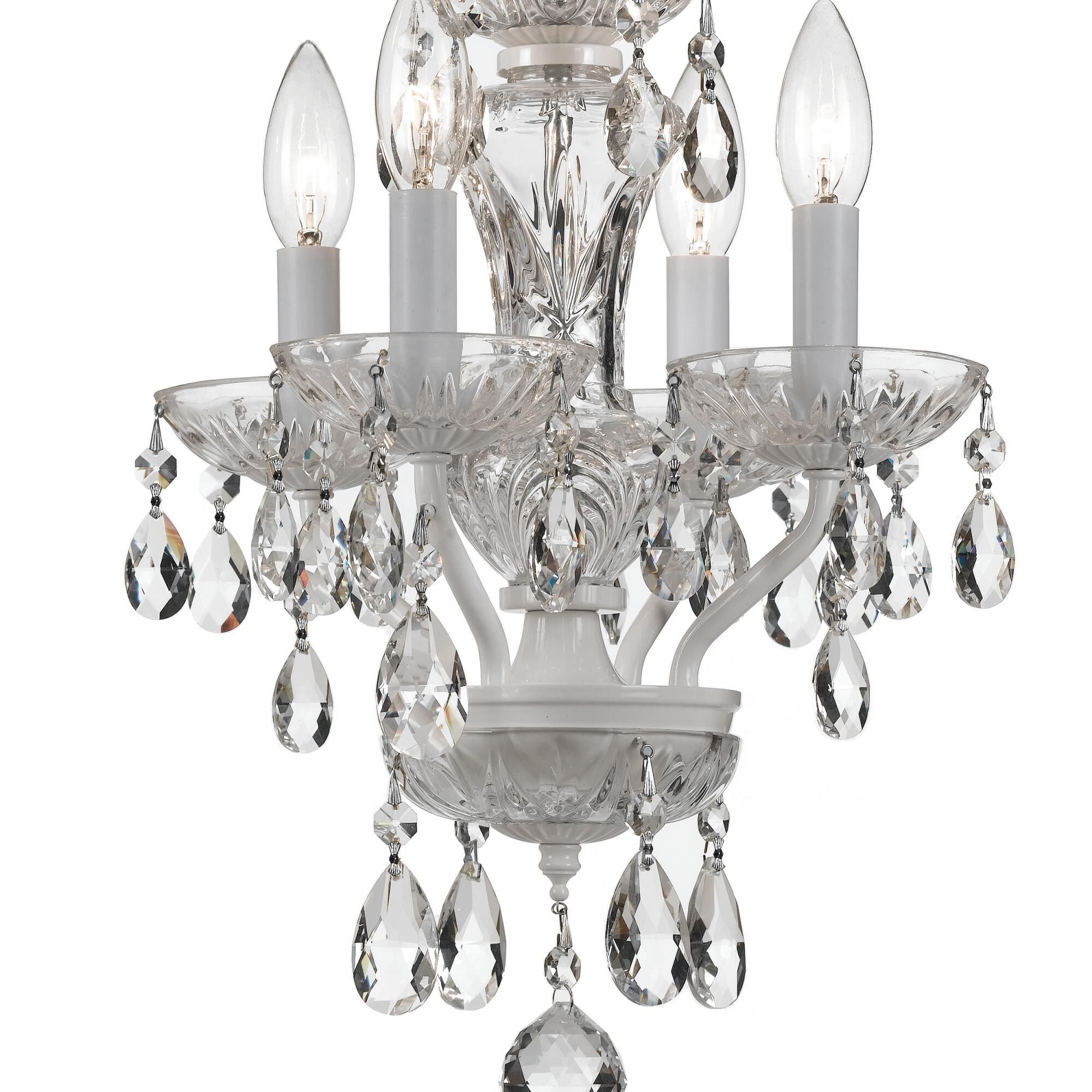 Shown in Wet White finish and Clear Italian crystal