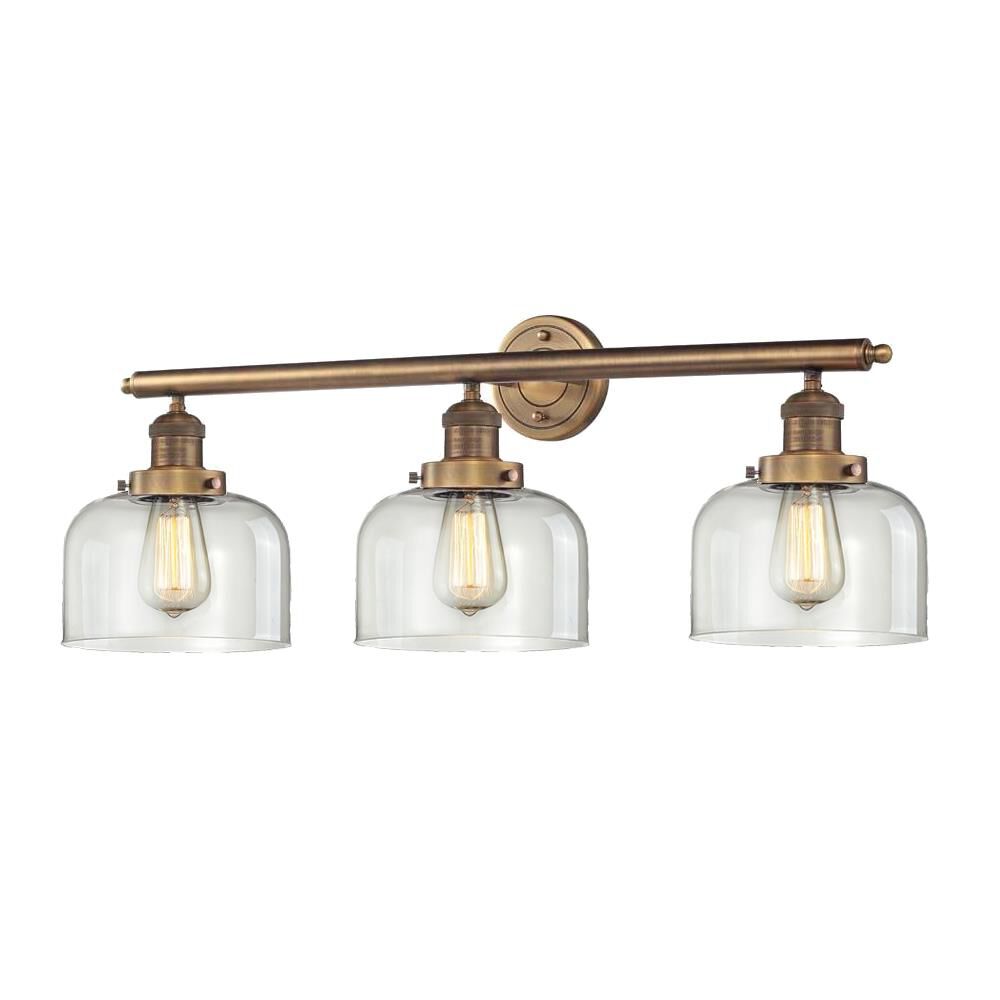 Shown in Brushed Brass finish and Clear glass