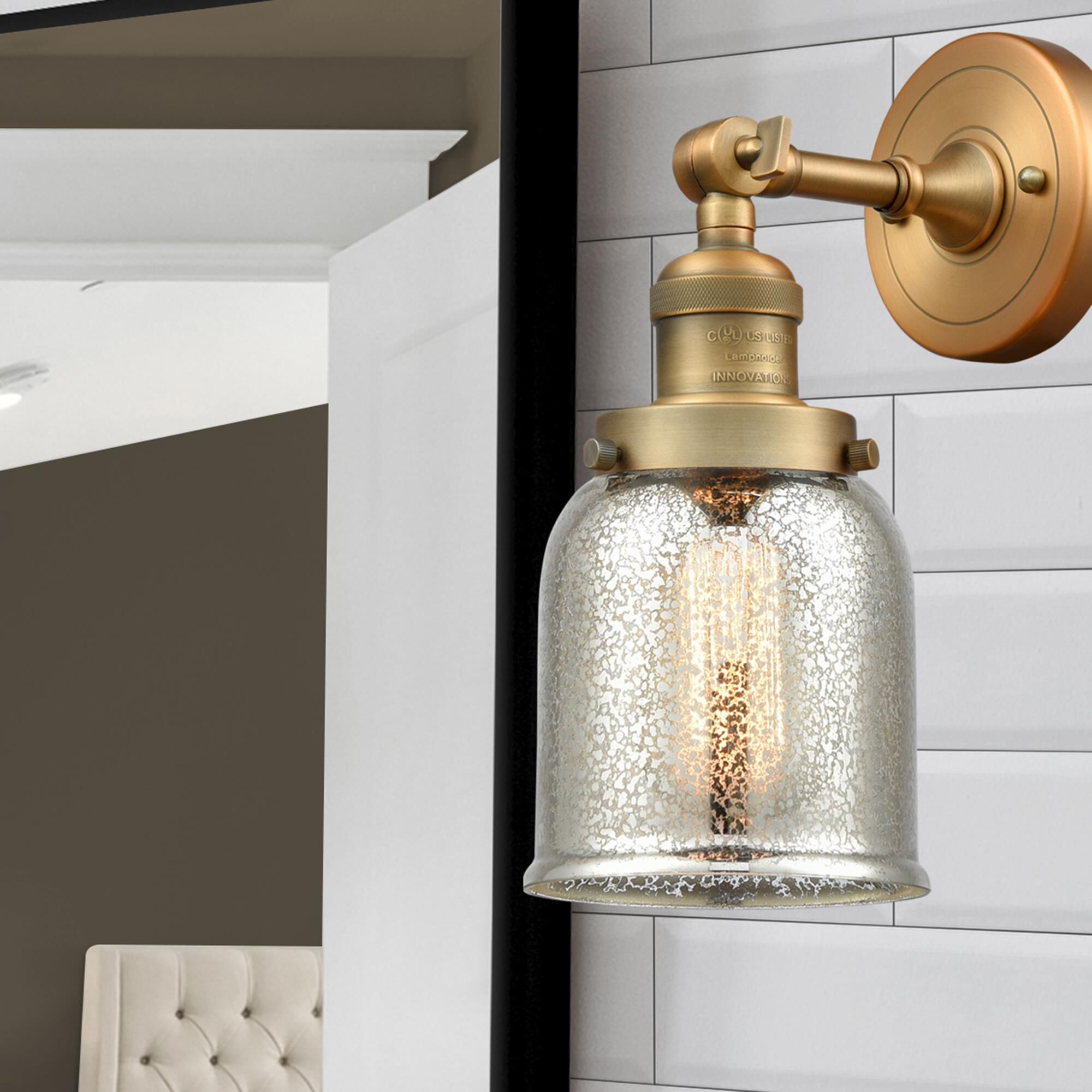 Shown in Brushed Brass finish and Silver Mercury glass