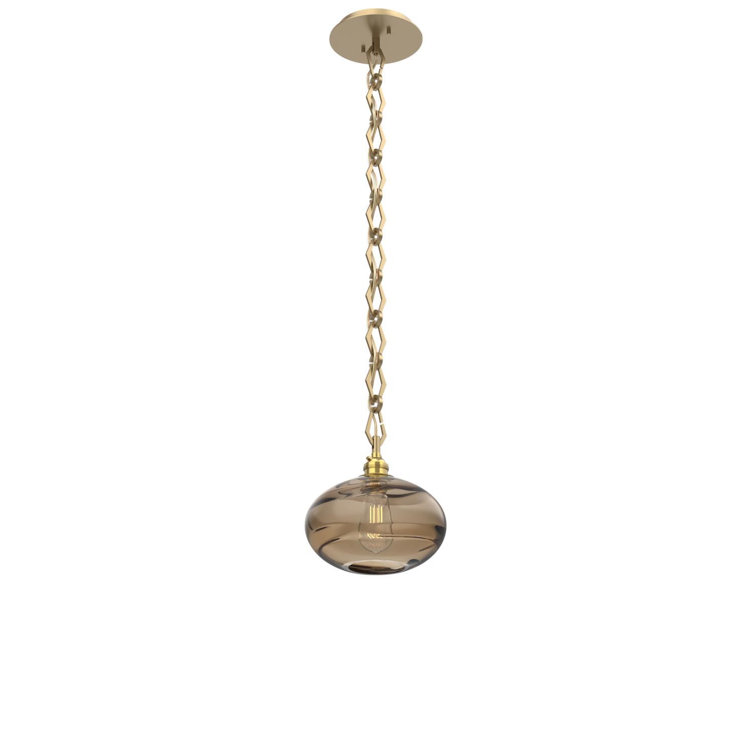 Shown in Gilded Brass finish and Bronze glass