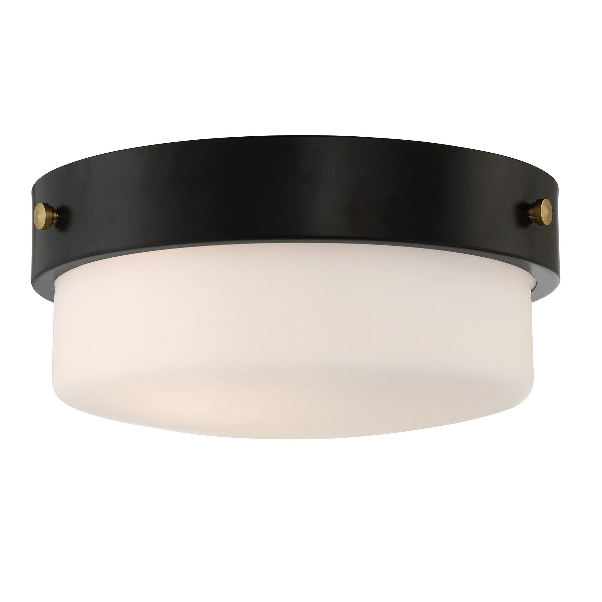 Shown in Flat Black finish and White Frosted glass and Glass shade