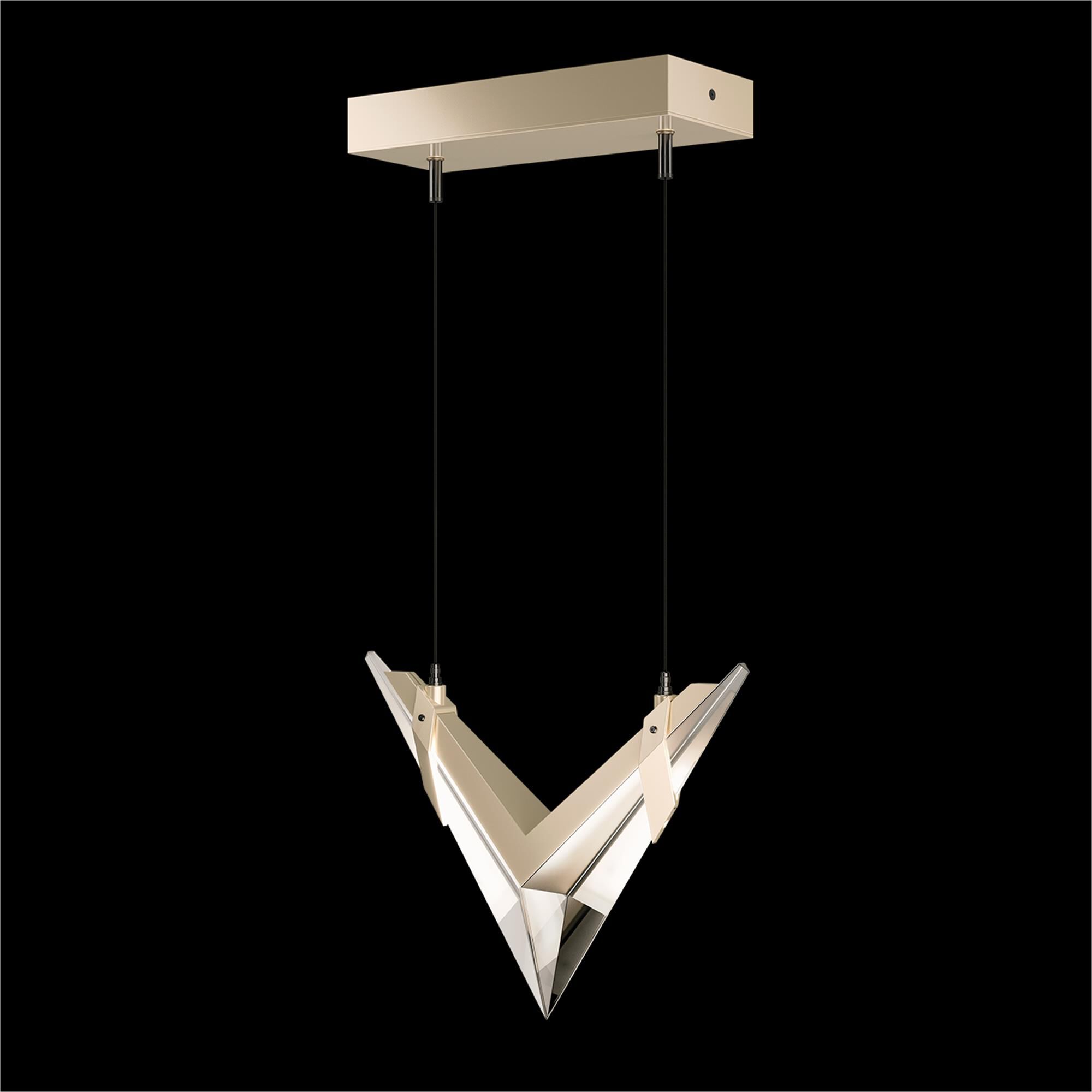 Shown in Gold finish and True crystal and False glass