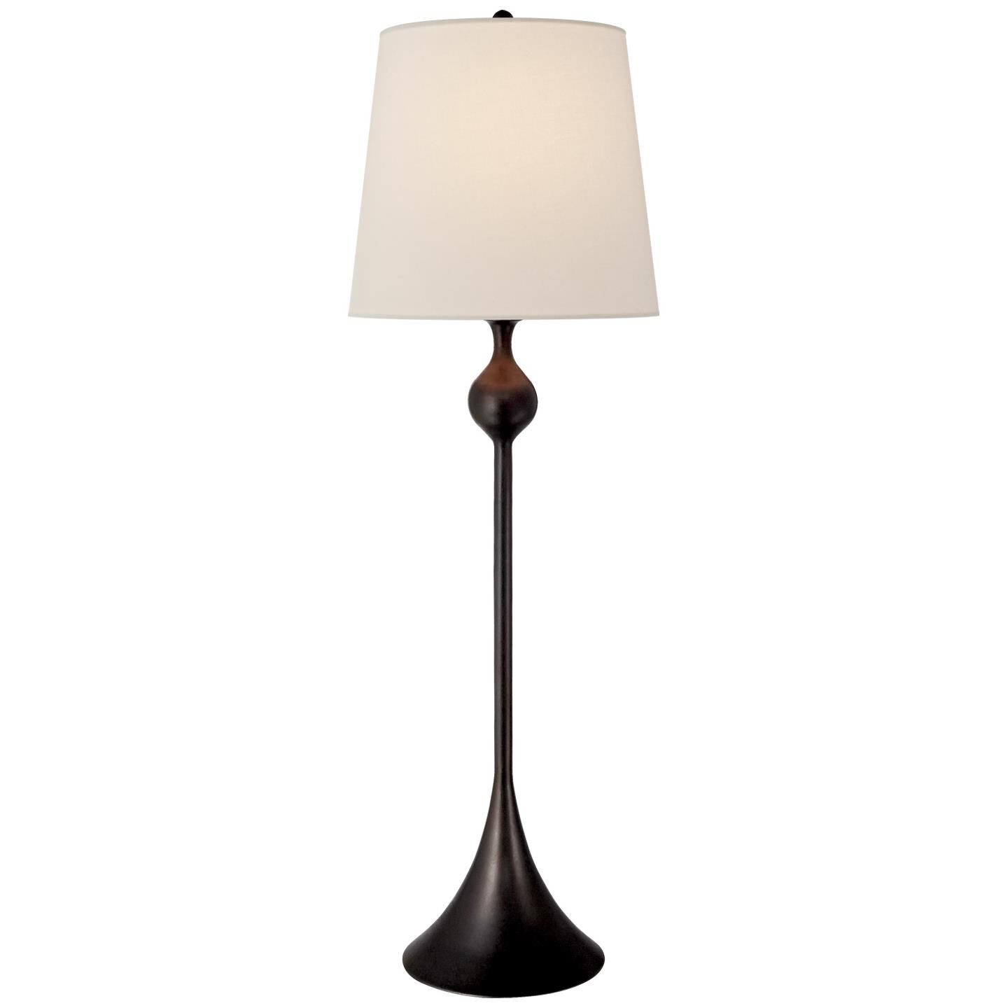 Shown in Aged Iron finish and Linen shade