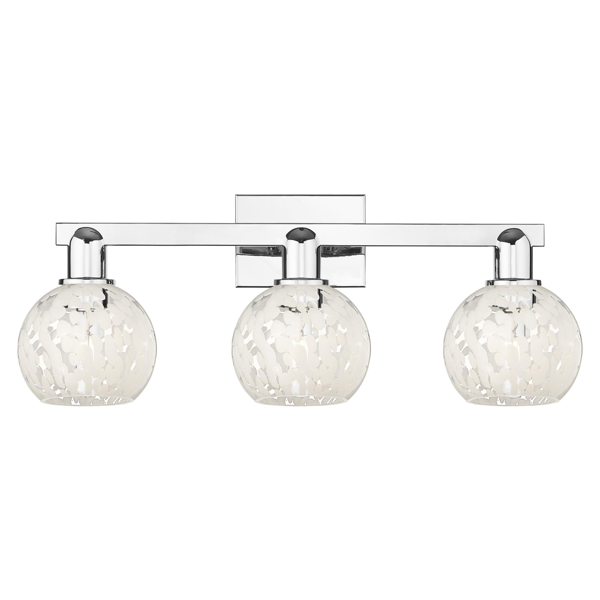 Shown in Polished Chrome finish and White Mouchette glass