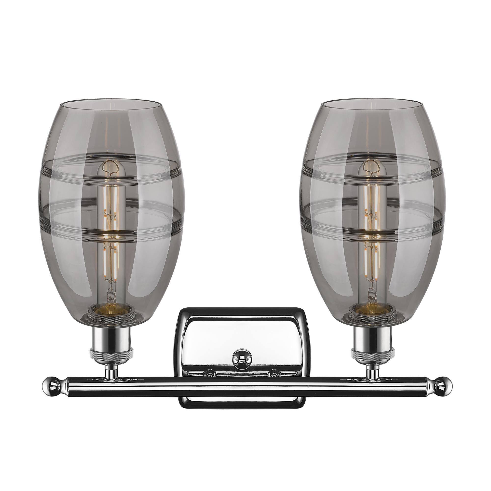 Shown in Polished Chrome finish and Light Smoke glass