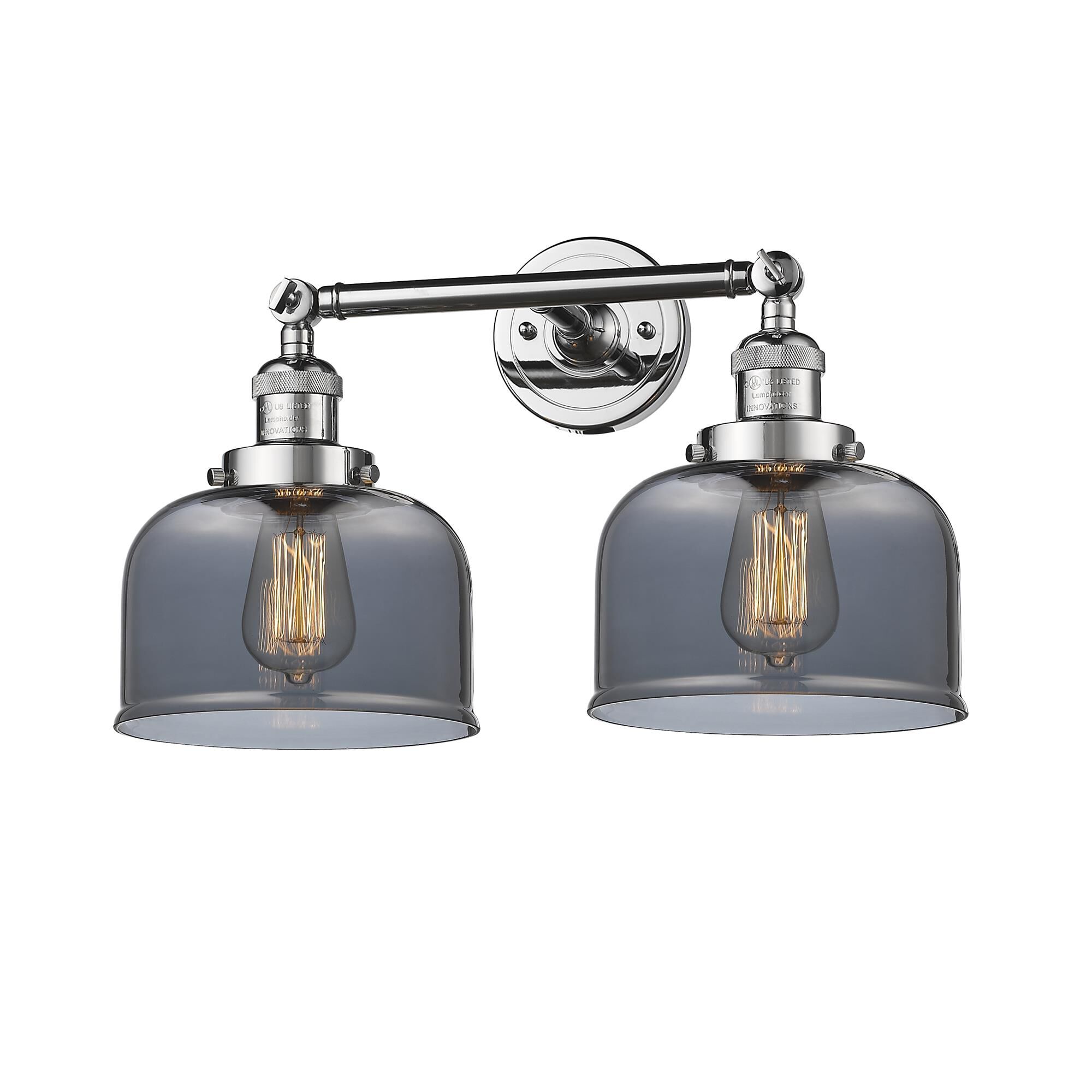 Shown in Polished Chrome finish and Plated Smoked glass