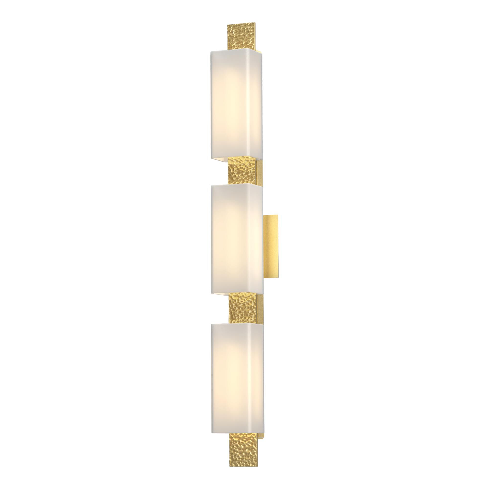 Shown in Modern Brass finish and Opal glass
