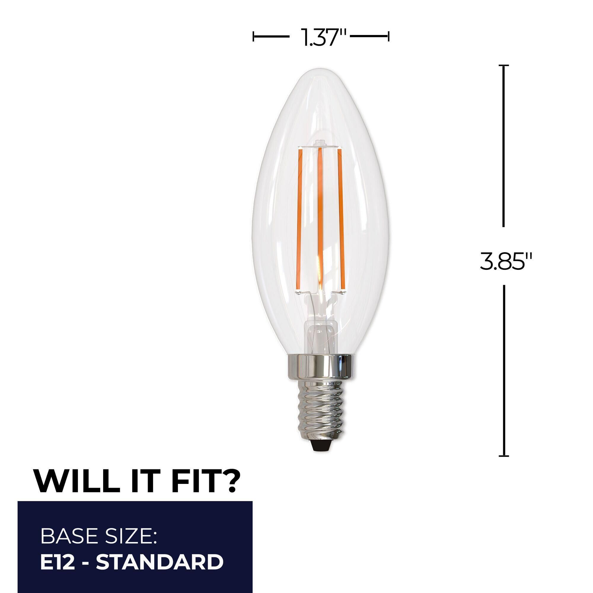 Candelabra Base E12 3000K LED Light Bulb by Bulbrite