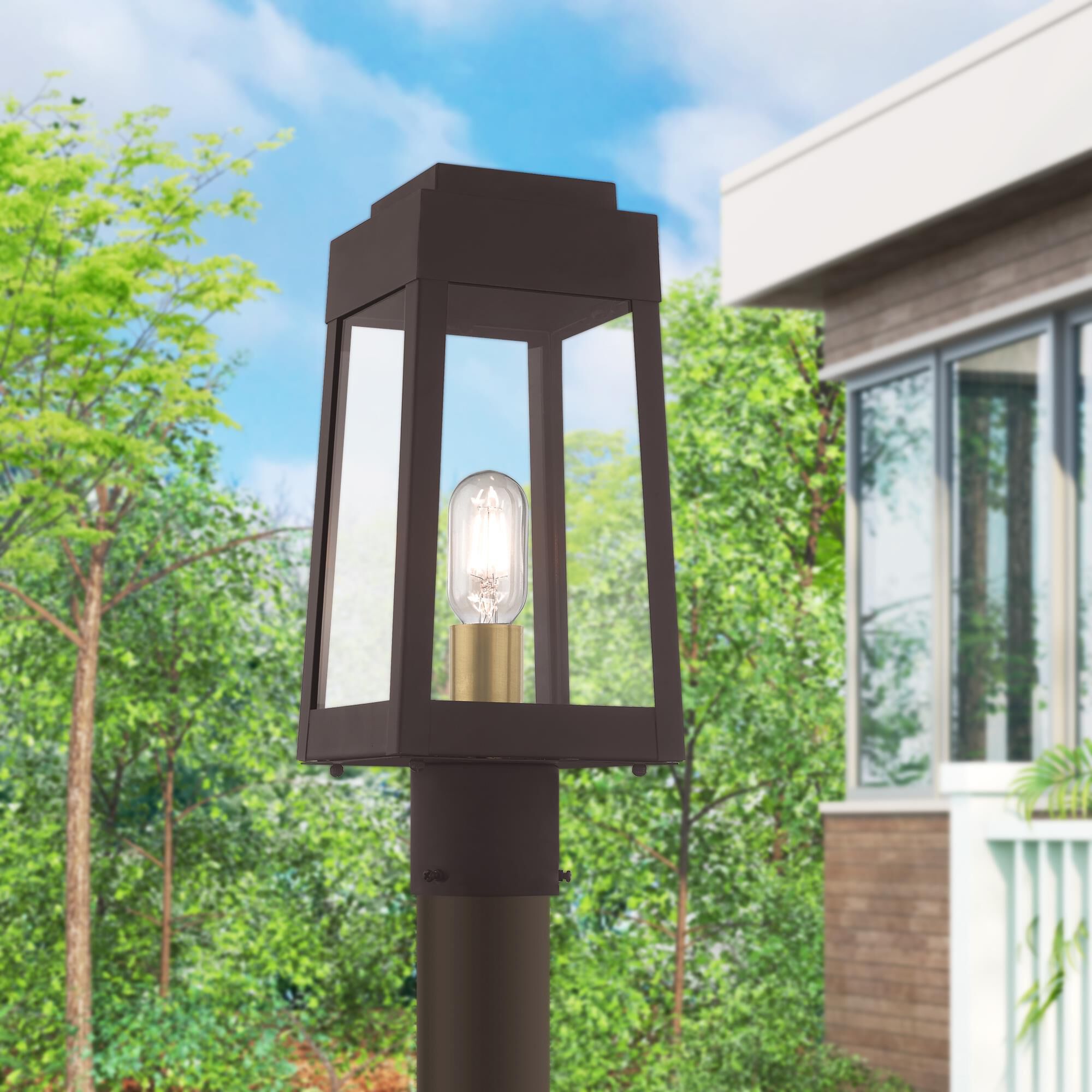 Oslo 15 Inch Tall 1 Light Outdoor Post Lamp by Livex Lighting