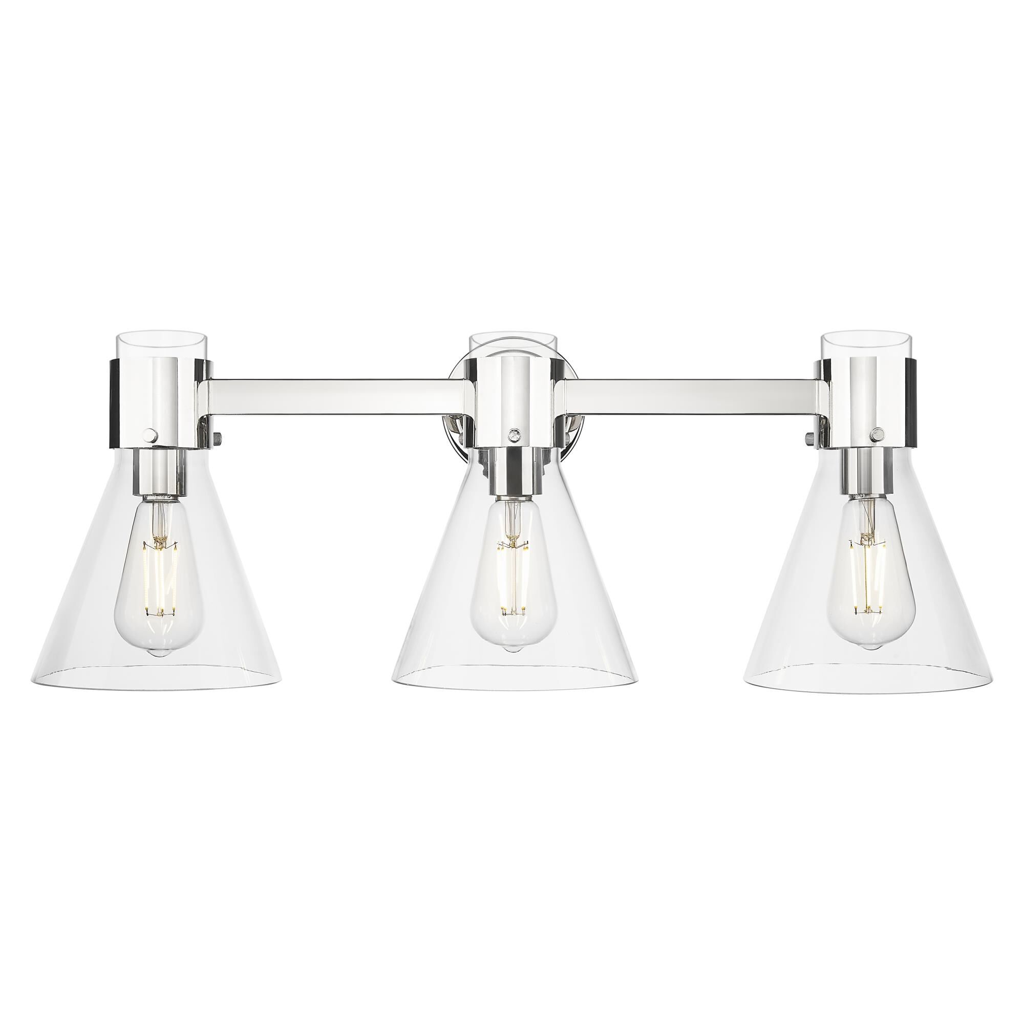 Shown in Polished Nickel finish and Clear glass