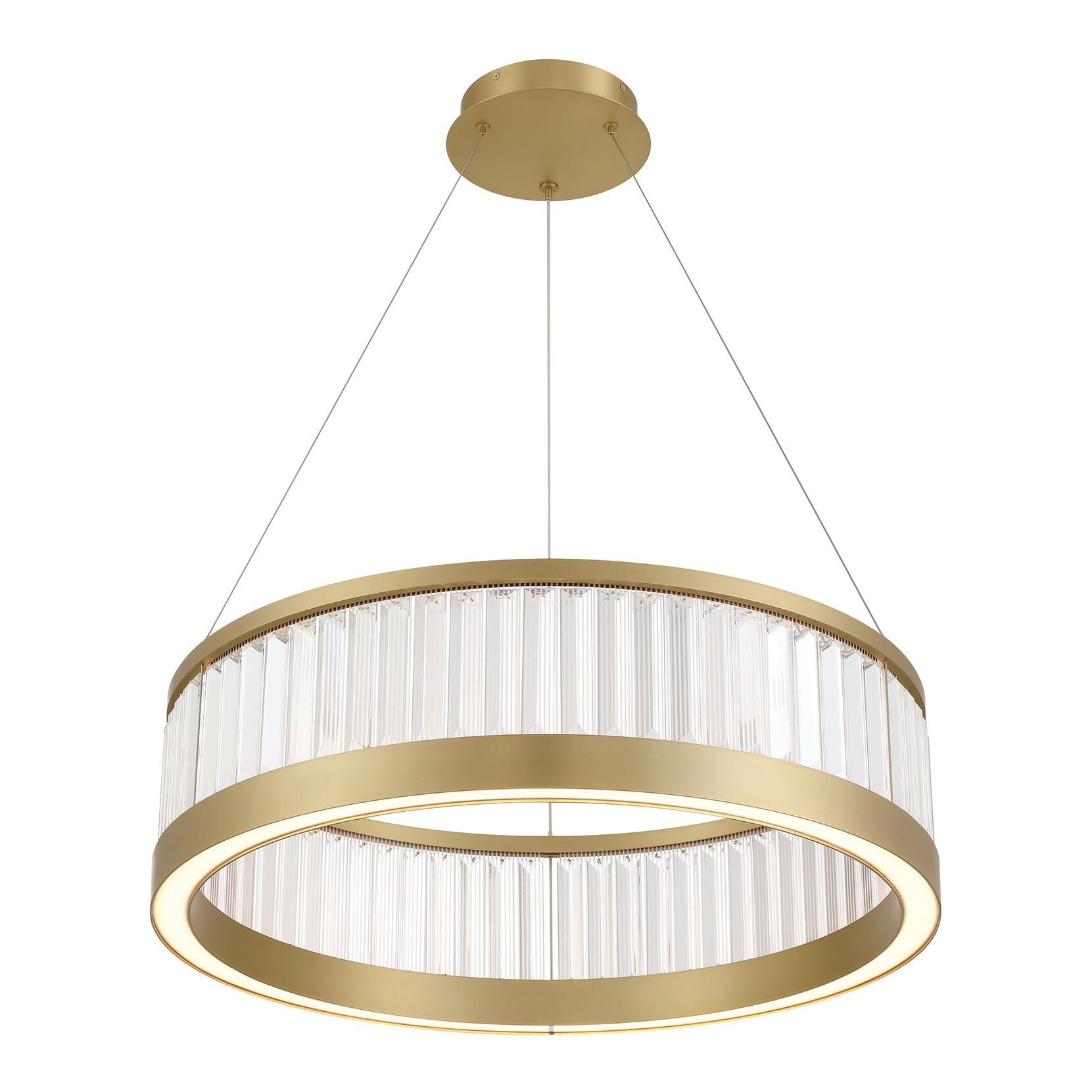 Shown in Gold finish and Clear Crystal glass