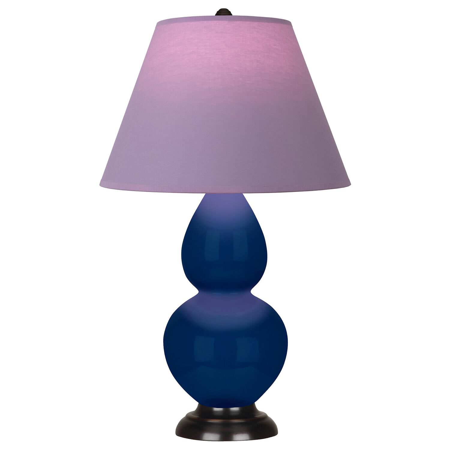 Shown in Cobalt finish and Lavender and Plum shade and Deep Patina Bronze accent