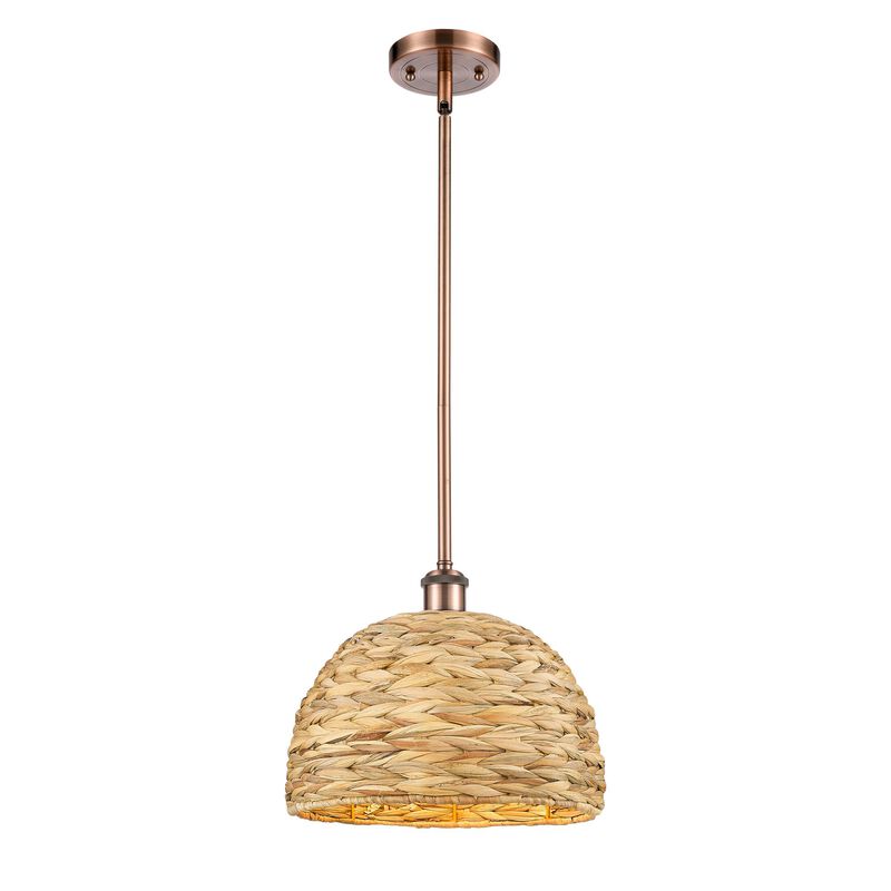 Bruno Marashlian Woven Rattan 12 Inch Mini Pendant by Innovations Lighting