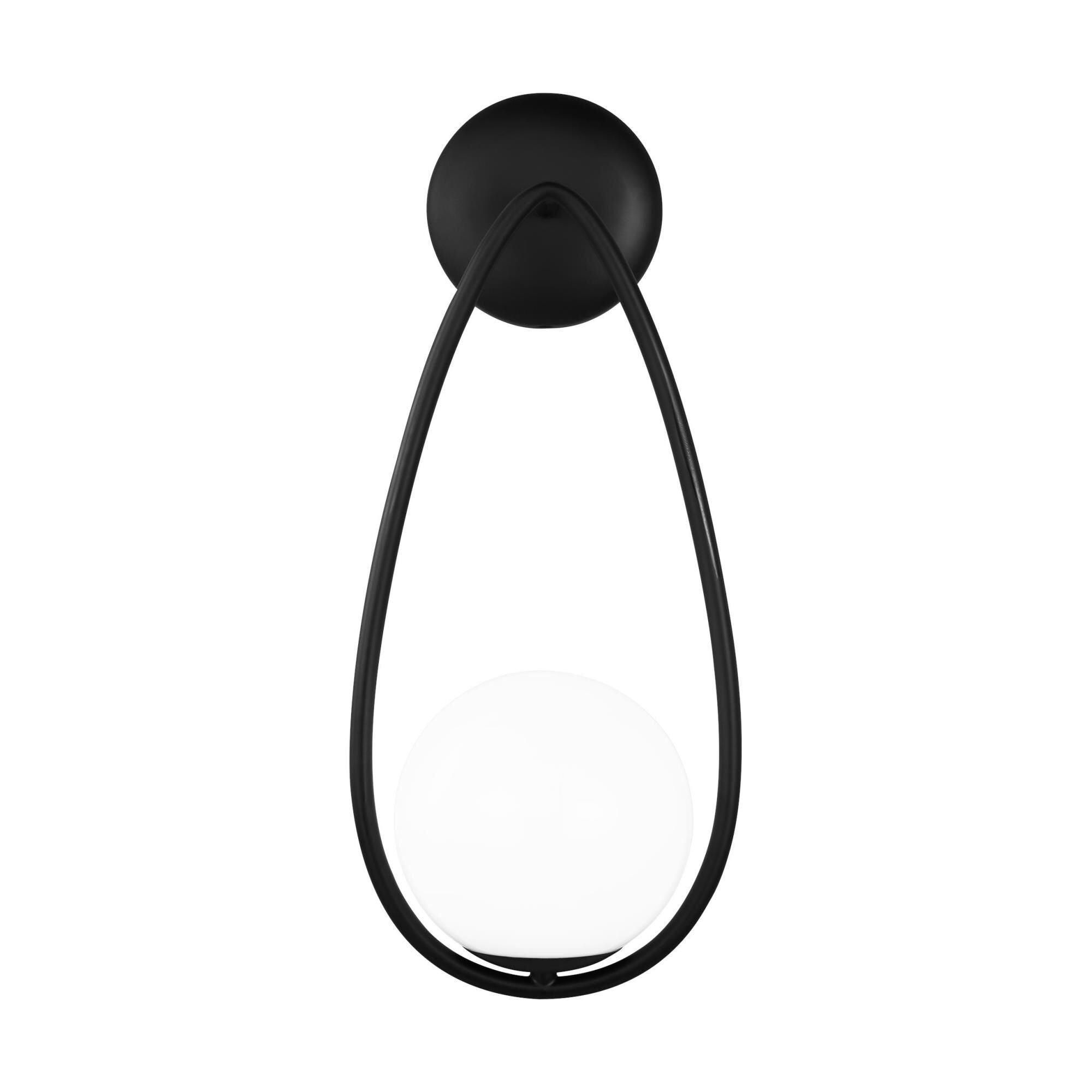 Shown in Midnight Black finish and Milk White glass