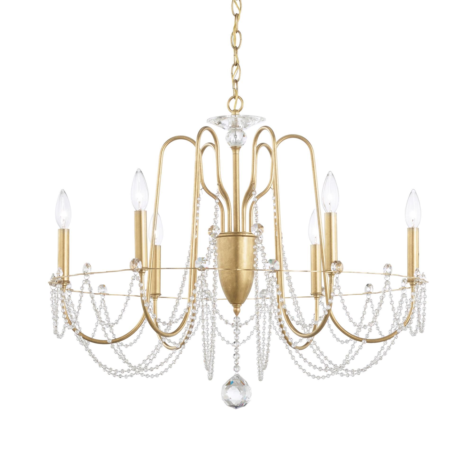Shown in Heirloom Gold finish and Clear Optic crystal