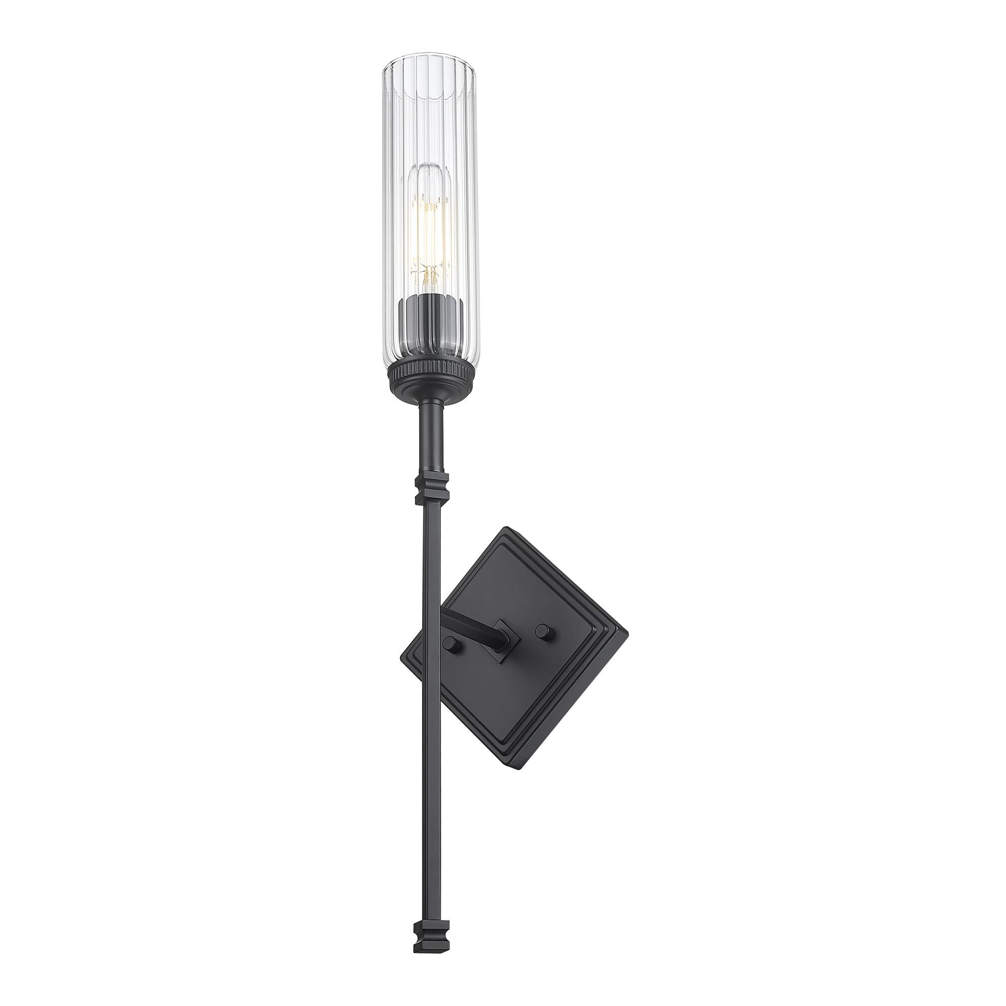 Shown in Matte Black finish and Clear glass