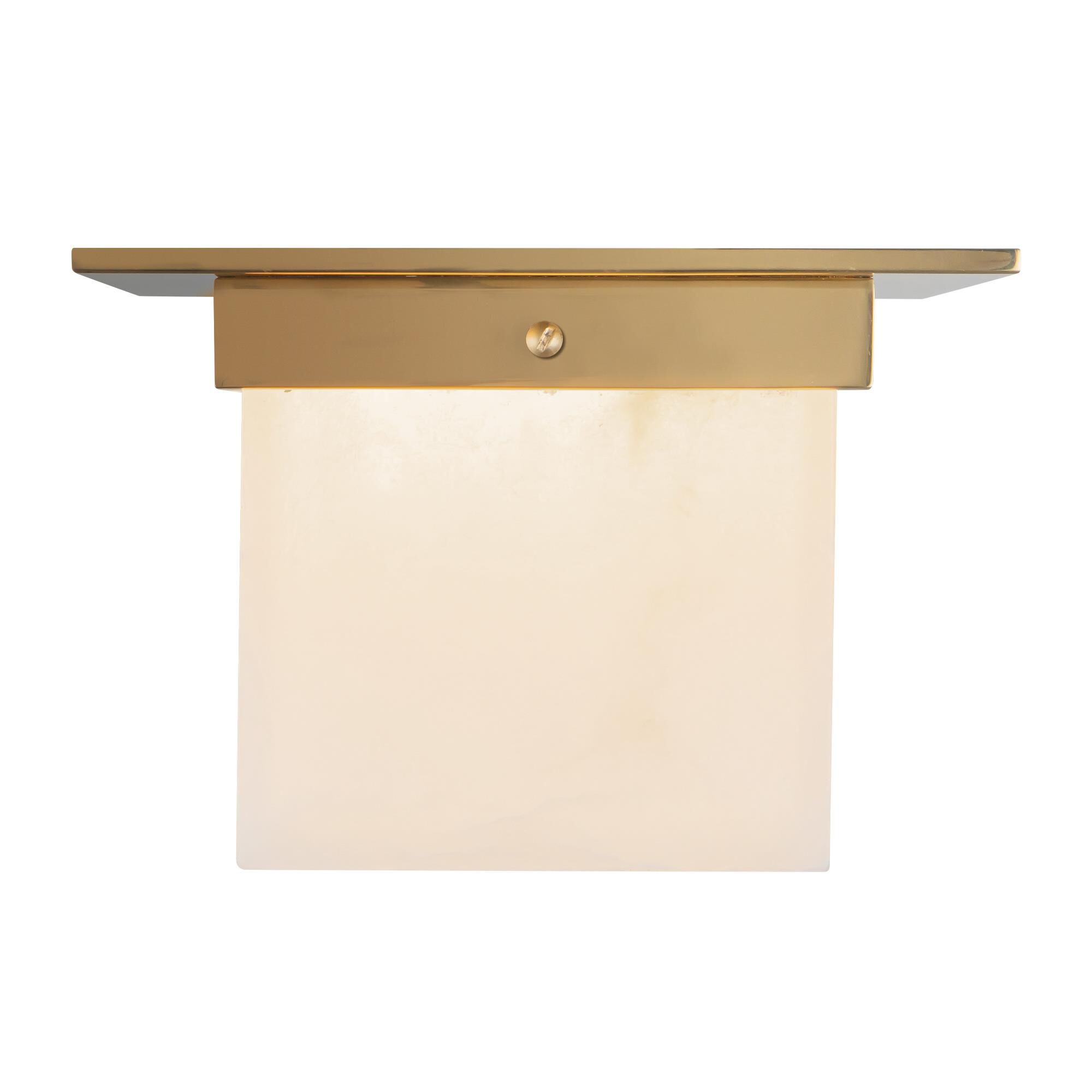 Shown in Patina Brass finish and Alabaster glass