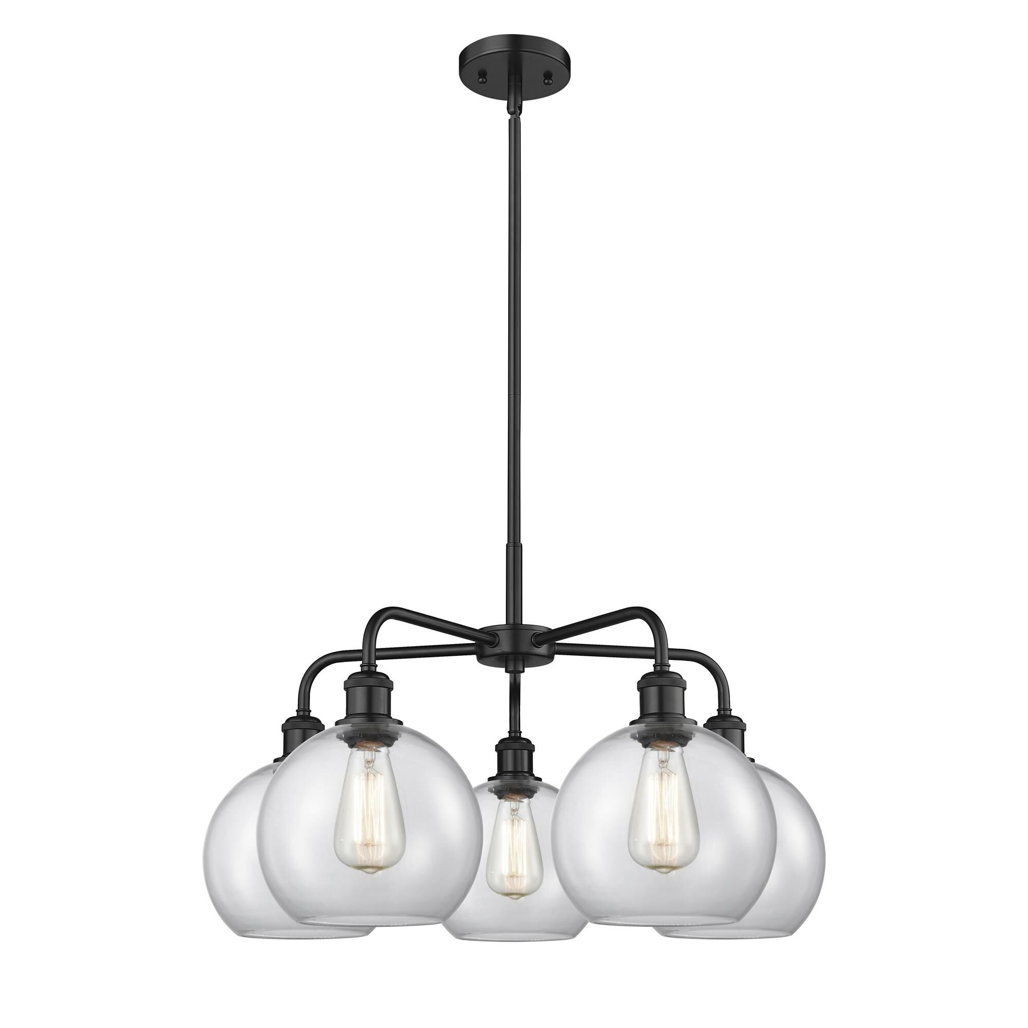 Shown in Matte Black finish and Clear glass