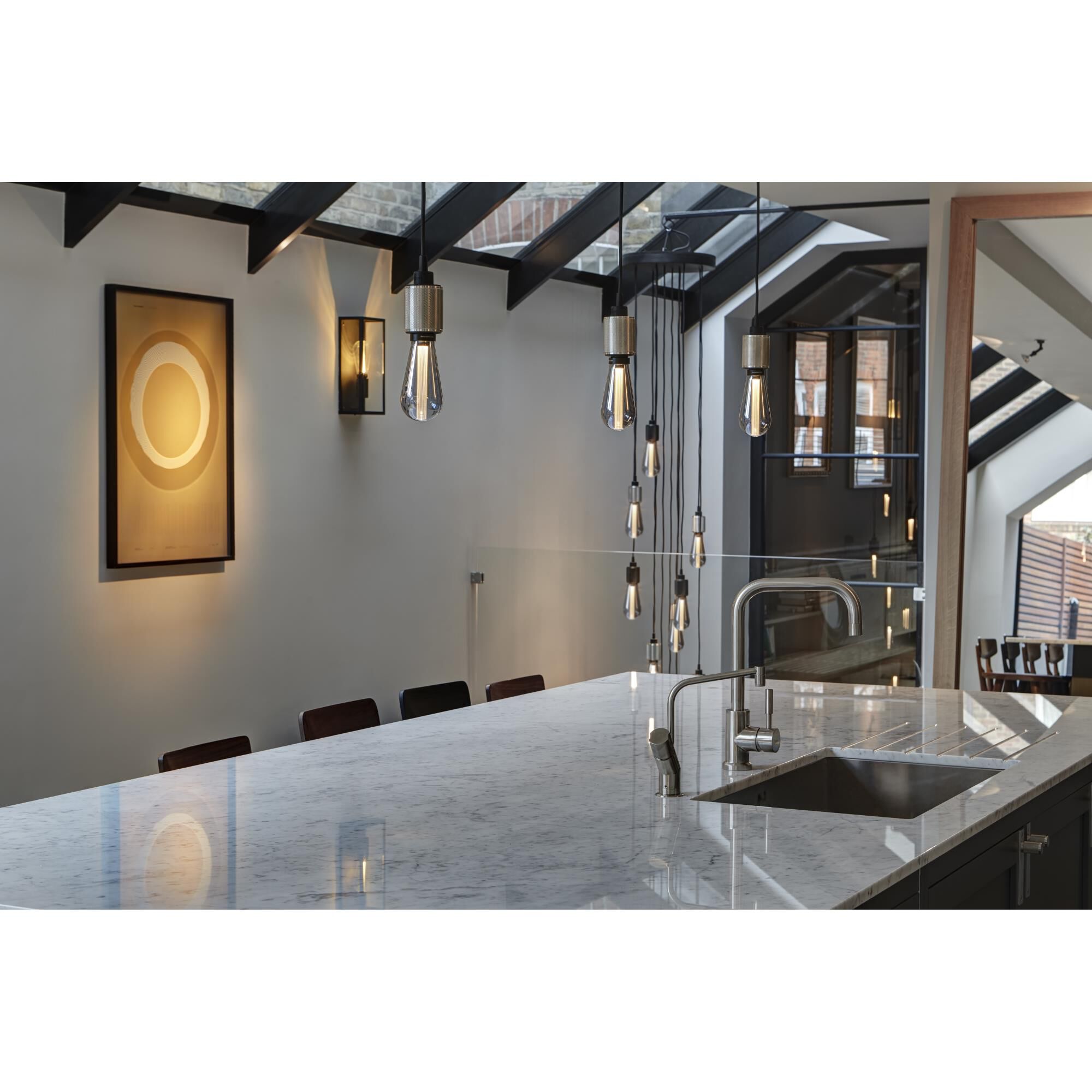 Heavy Metal Mini Pendant Light with Cross Detail by Buster and Punch