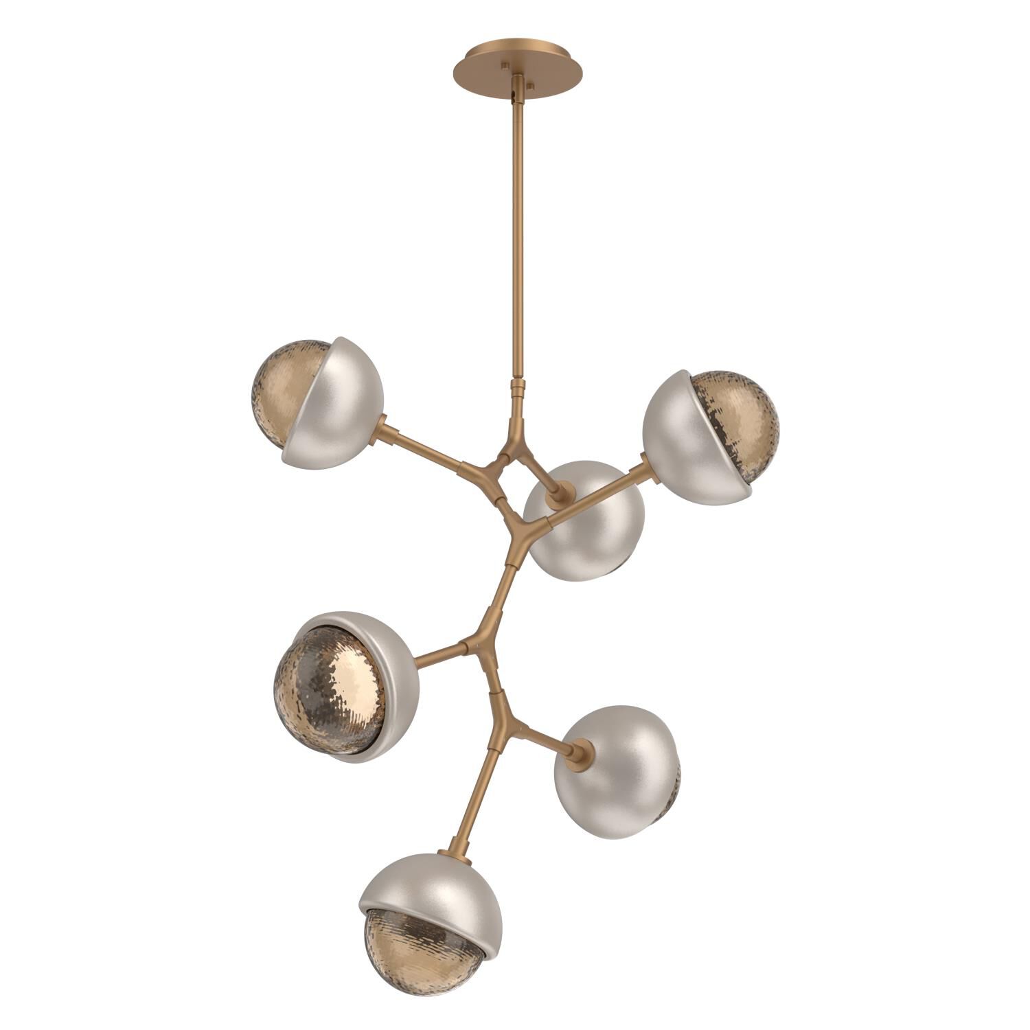 Shown in Novel Brass finish and Bronze glass and Beige Silver accent