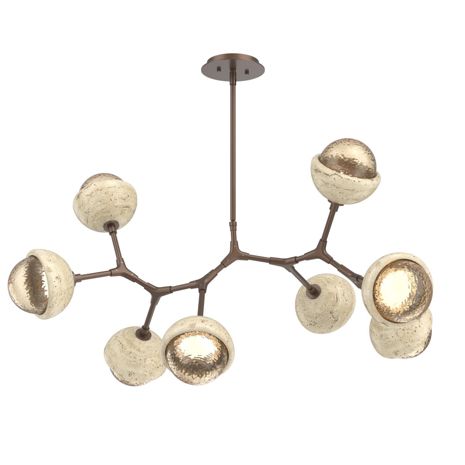 Levi Wilson Cabochon 38 Inch Linear Suspension Light by Hammerton Studio