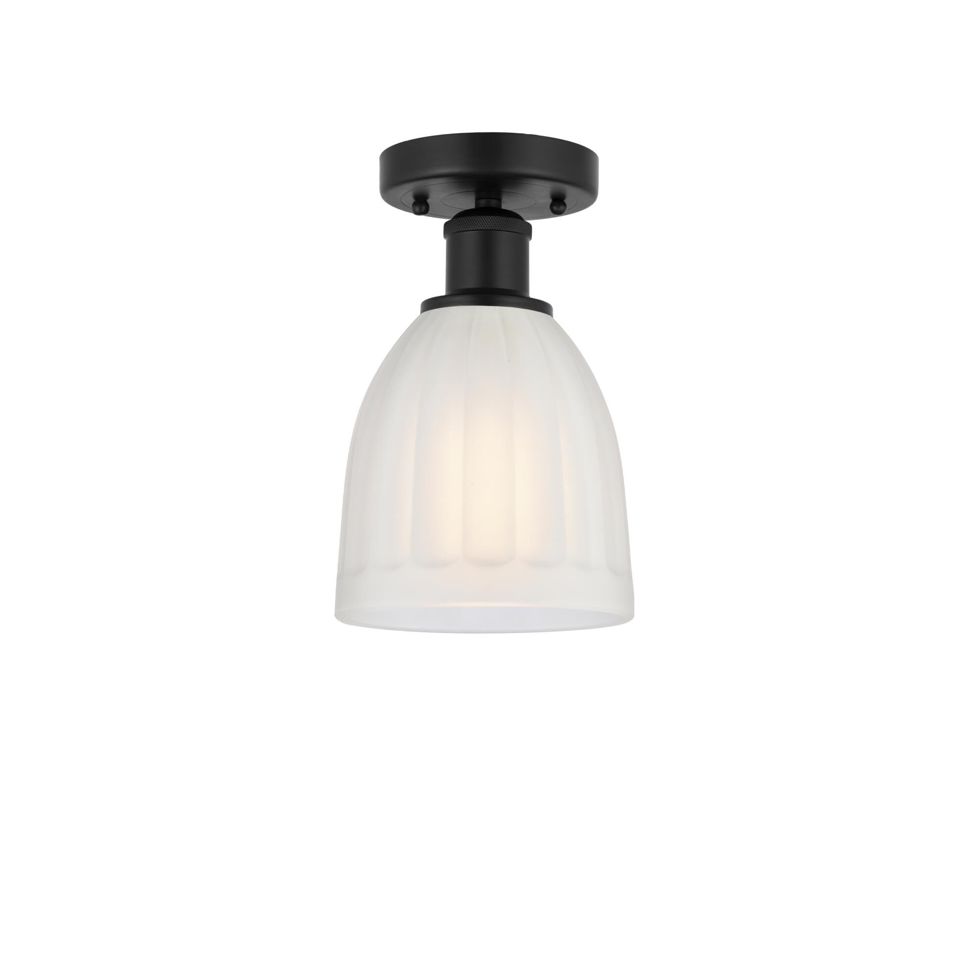 Shown in Matte Black, White finish and White glass and White Glass shade