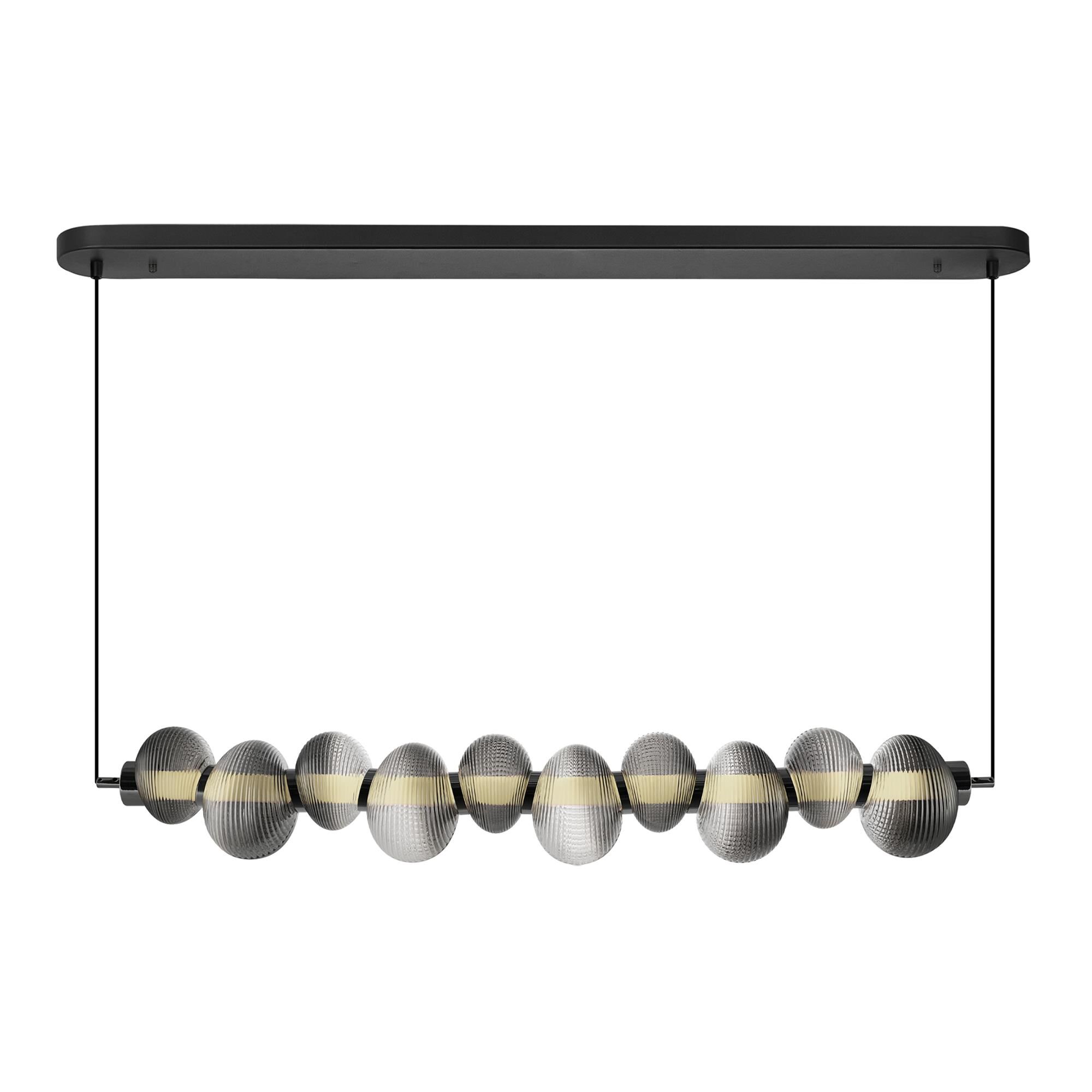 Shown in Chrome finish and Ribbed Smoke Ombre glass