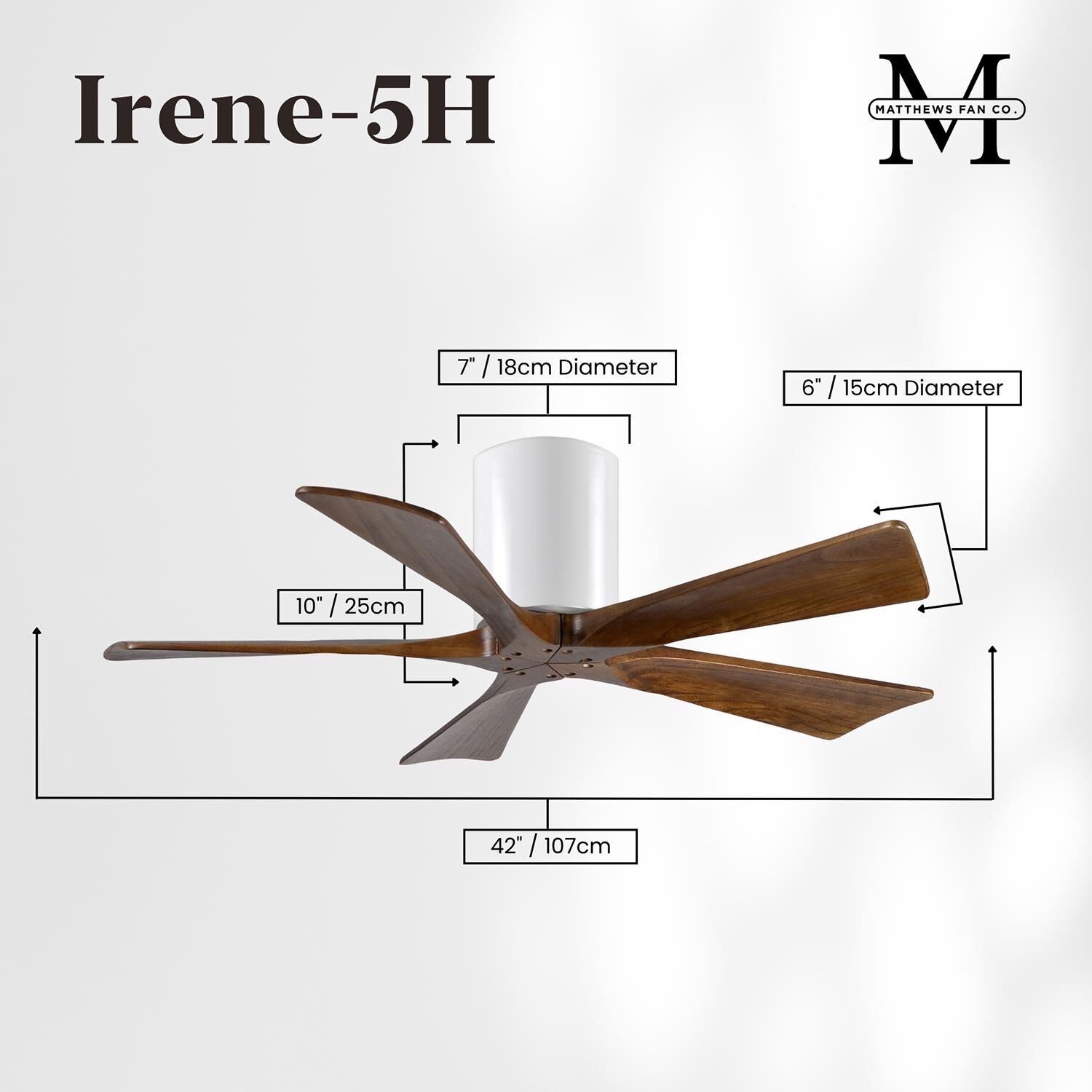 Irene 42 Inch Flush Mount Fan by Matthews Fan Company