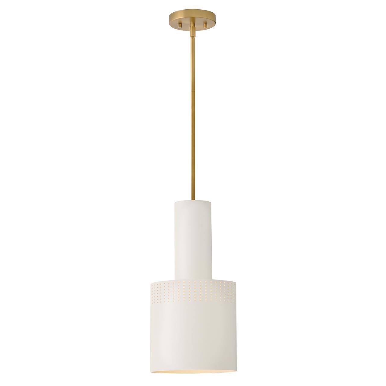 Shown in Lacquered Brass finish and Satin Off-White accent