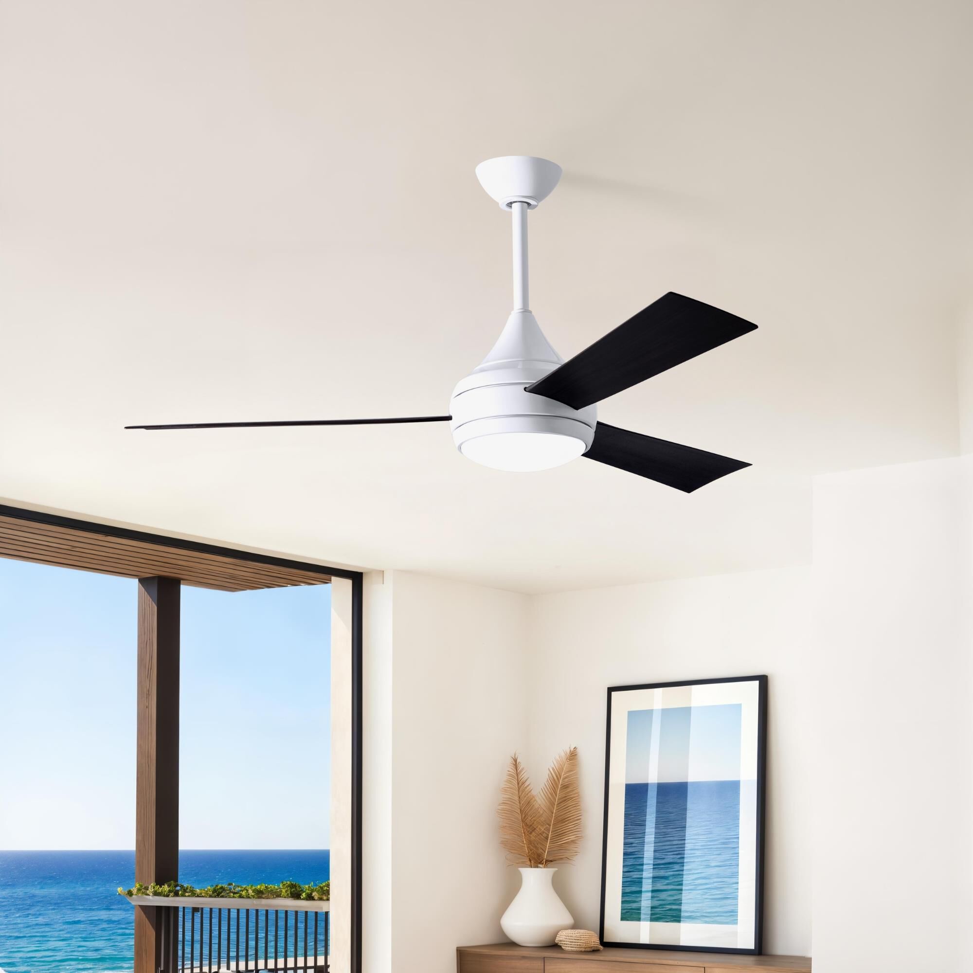Donaire Outdoor Coastal Wet Rated 52 Inch Ceiling Fan with Light Kit by Matthews Fan Company