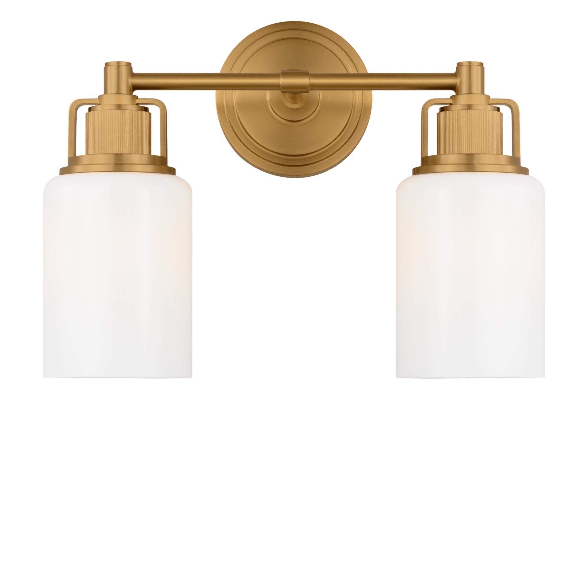 Shown in Burnished Brass finish and Milk glass