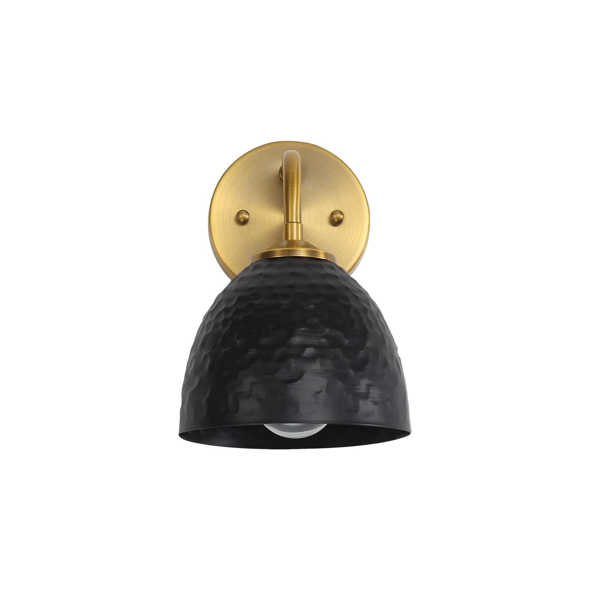 Shown in Modern Brass finish and Matte Black shade