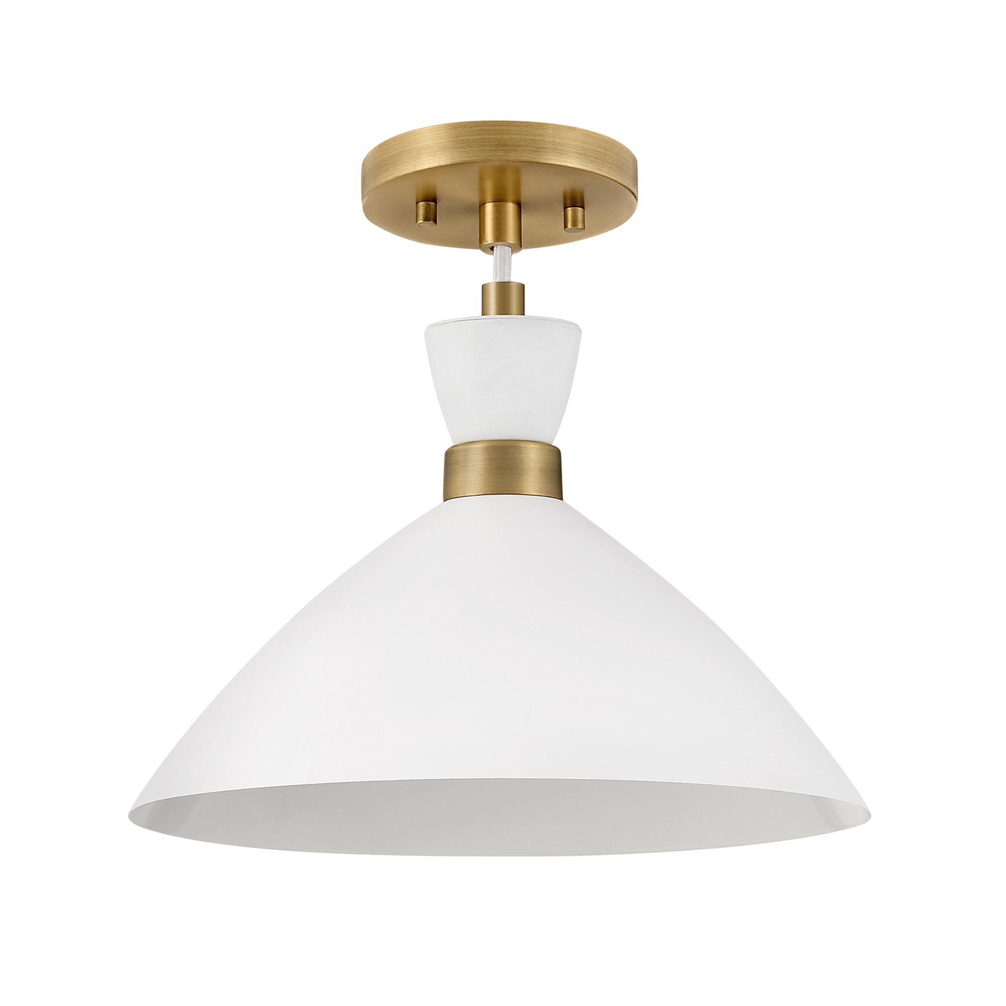 Shown in Matte White With Heritage Brass Accents finish