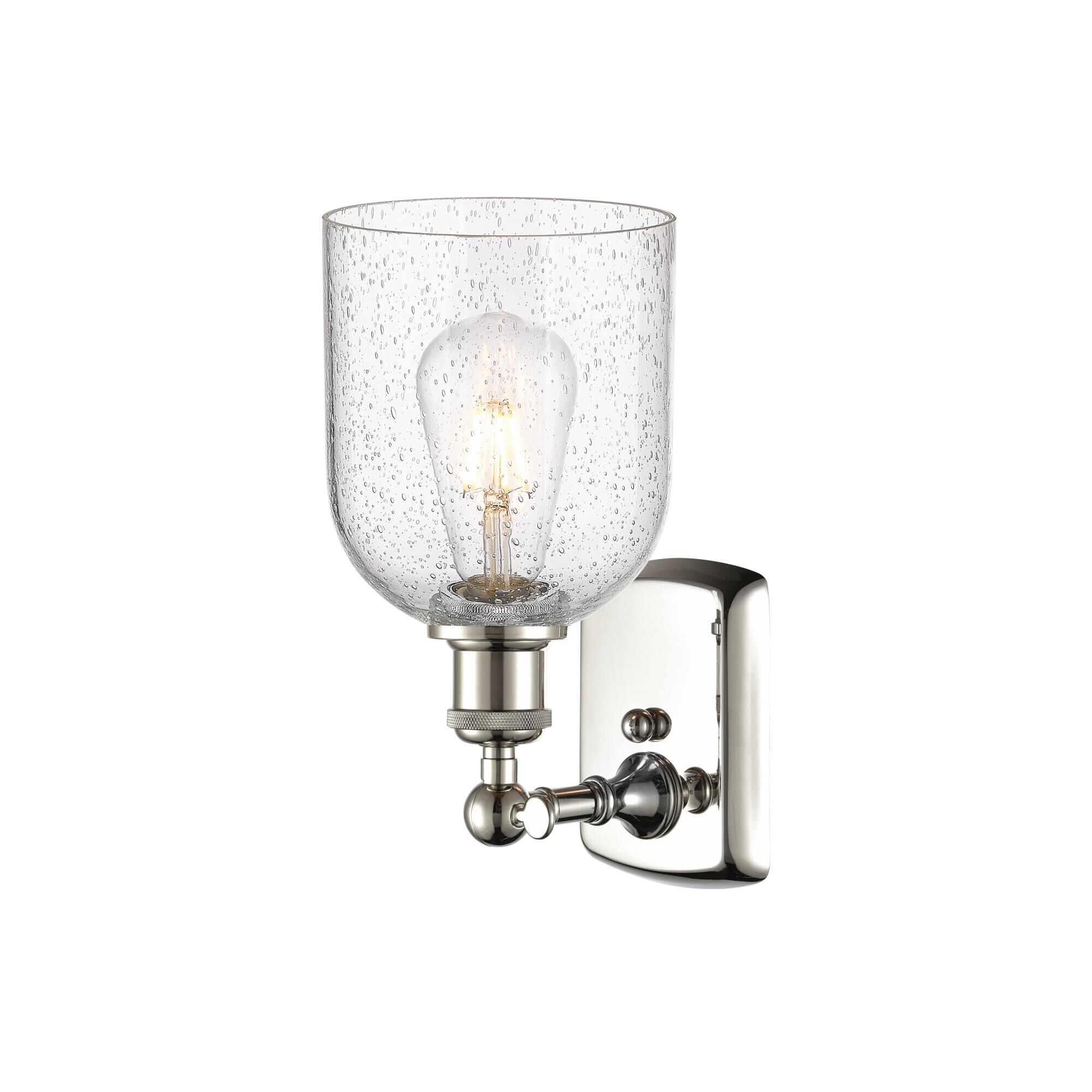 Shown in Polished Nickel finish and Seedy glass