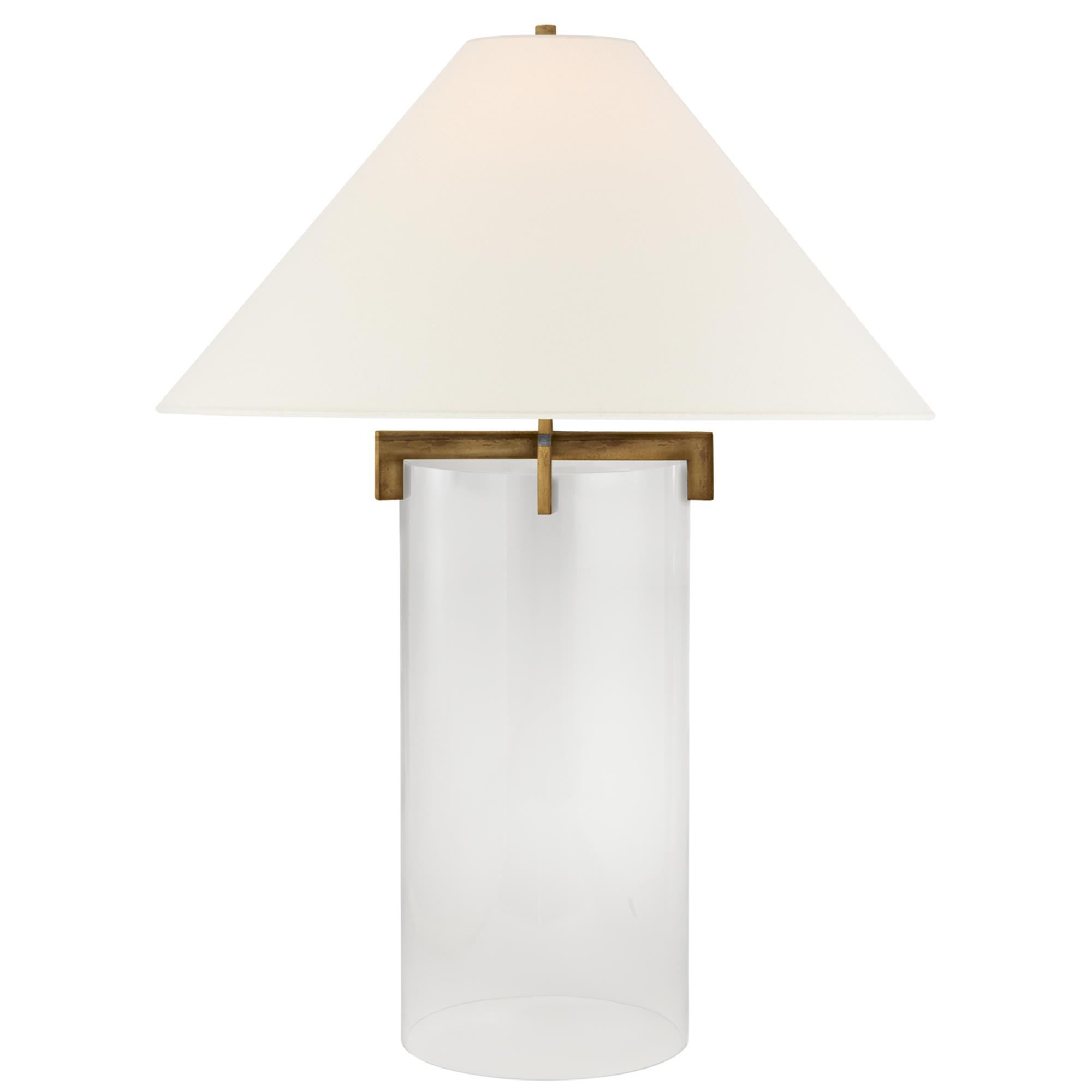 Shown in Gilded Iron finish and Linen shade