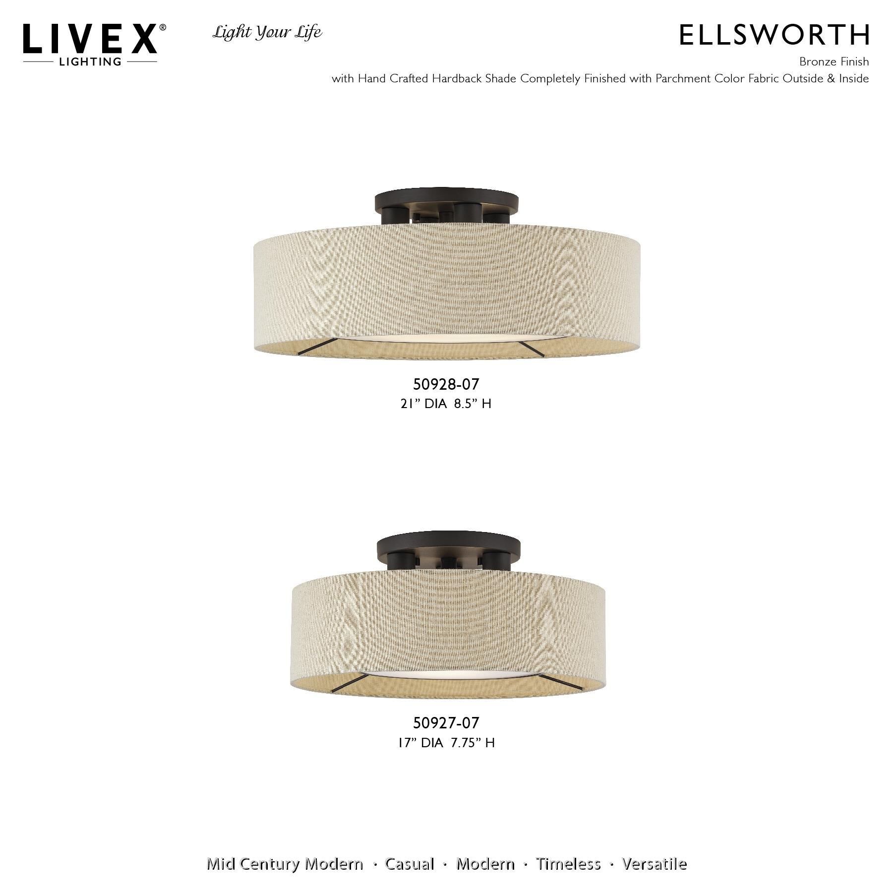 Ellsworth 21 Inch Semi Flush Mount by Livex Lighting