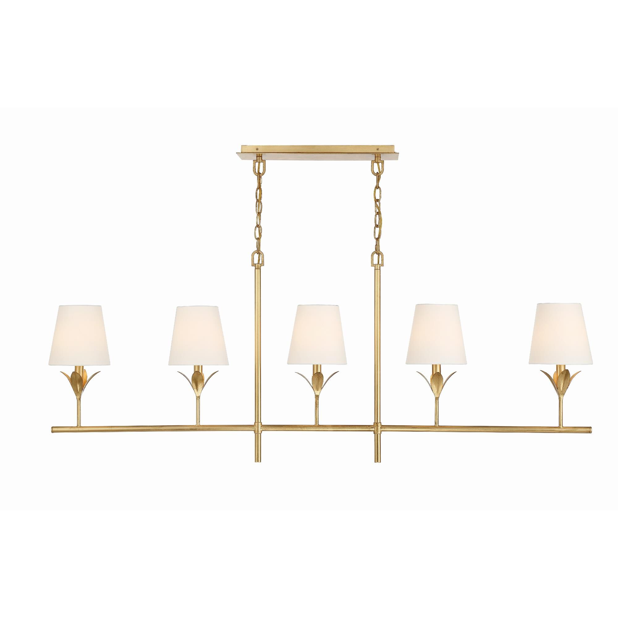 Shown in Antique Gold finish and Silk glass and Silk shade
