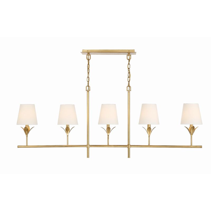 Broche 53 Inch 5 Light Linear Suspension Light by Crystorama