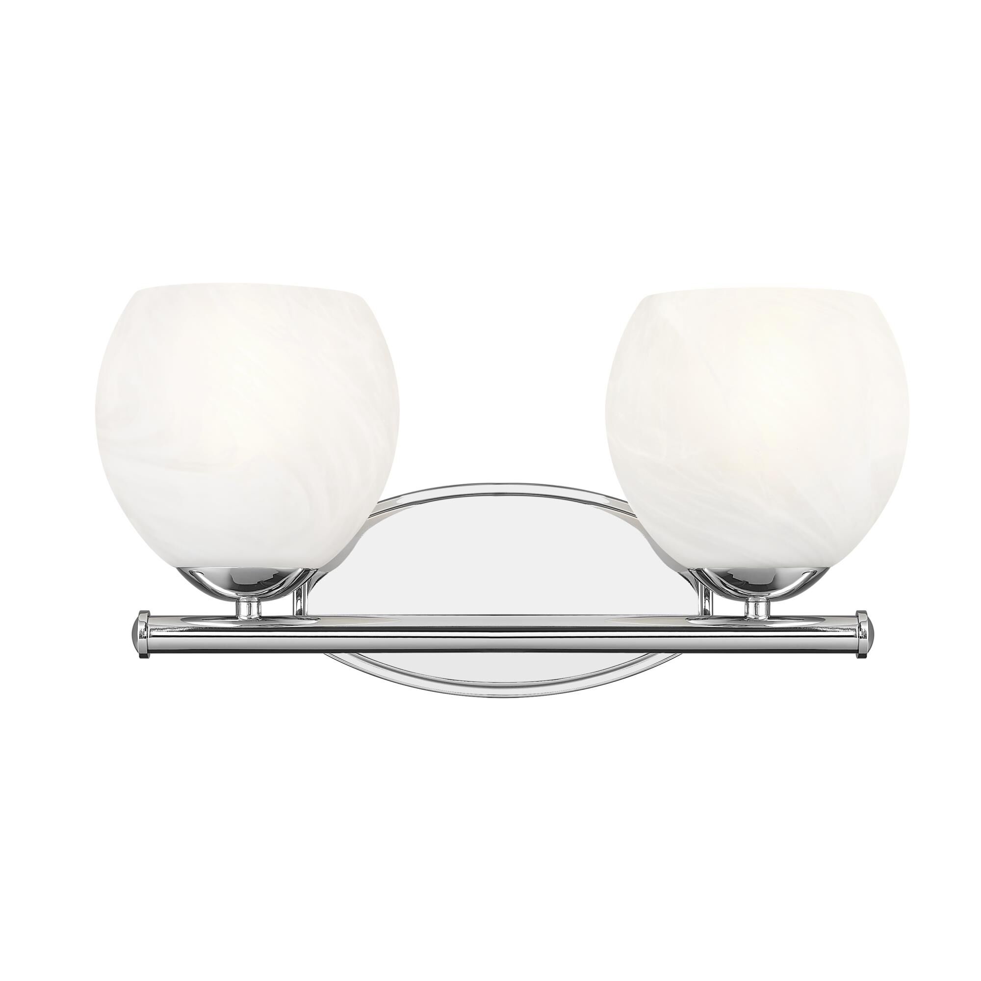 Shown in Chrome finish and Feathered White glass