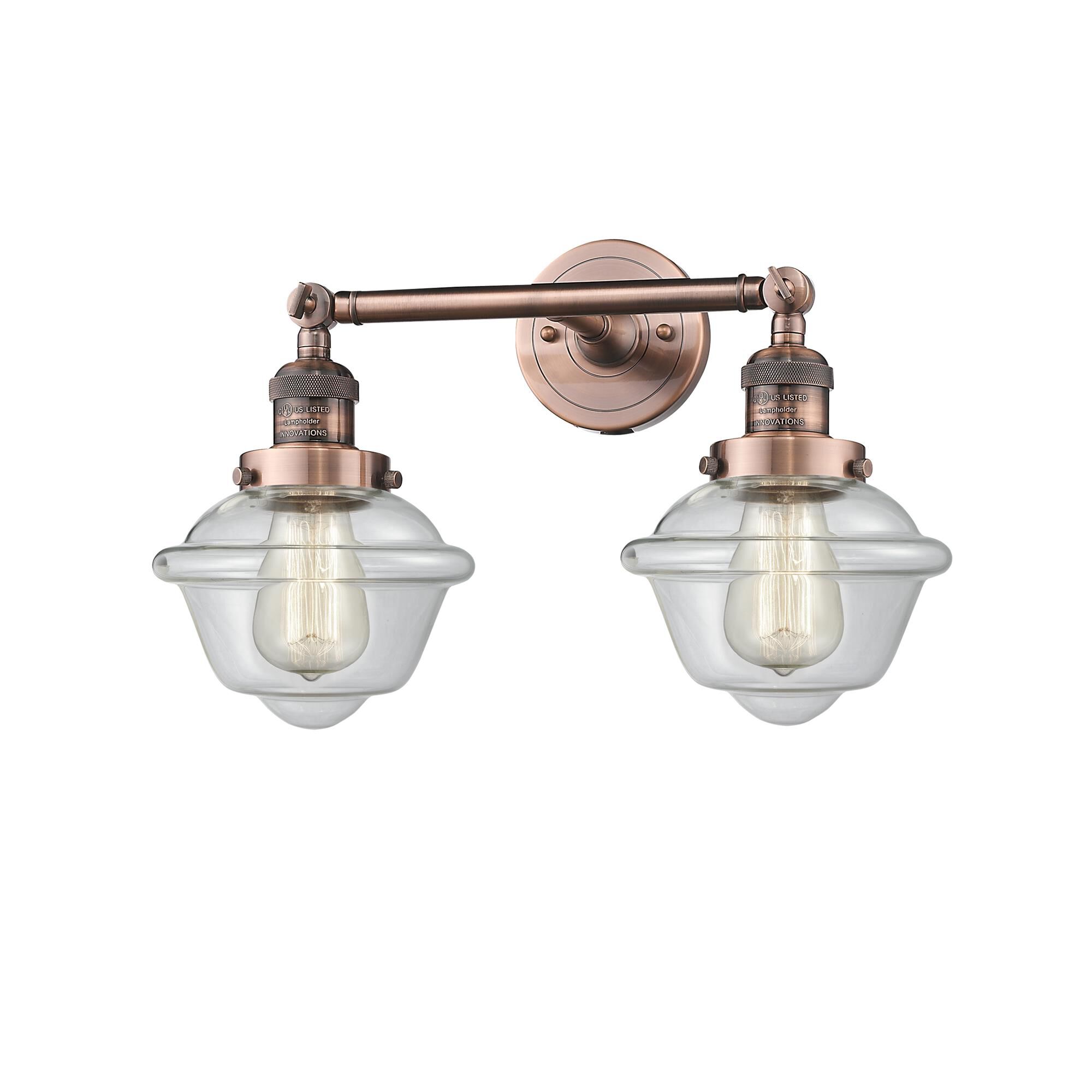 Shown in Antique Copper finish and Clear glass