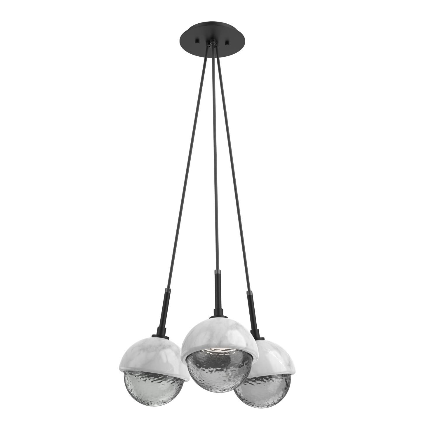 Shown in Matte Black finish and Smoke glass and White Marble accent
