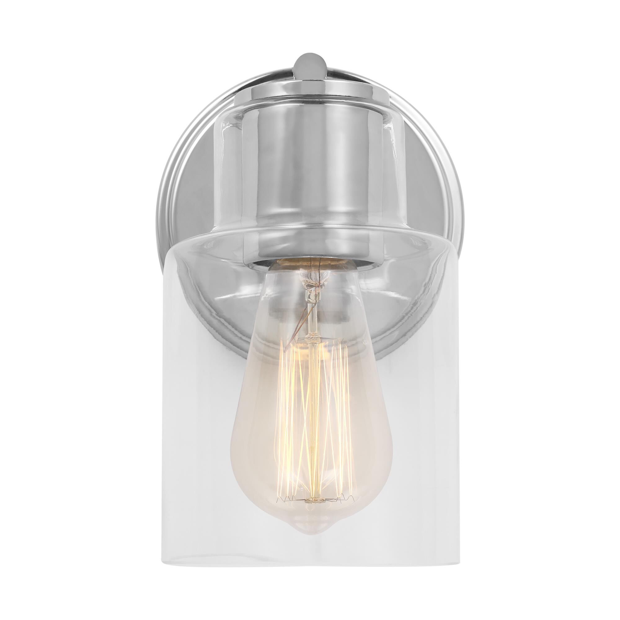 Shown in Chrome finish and Clear Glass shade