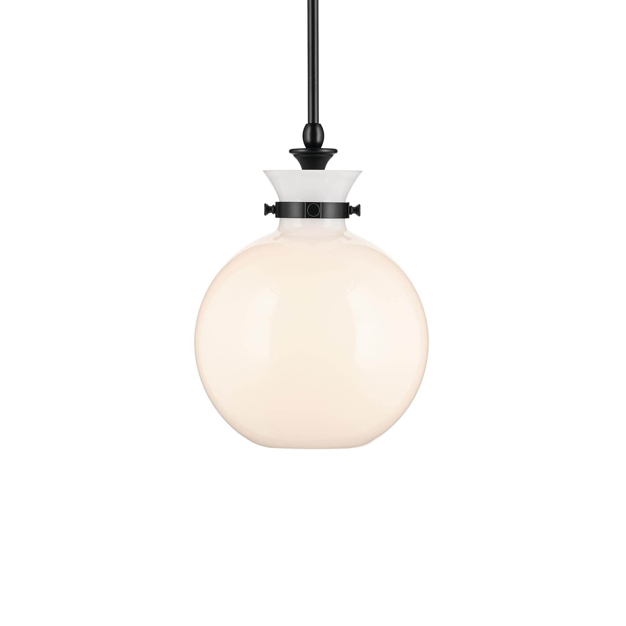 Shown in Black finish and Opal glass