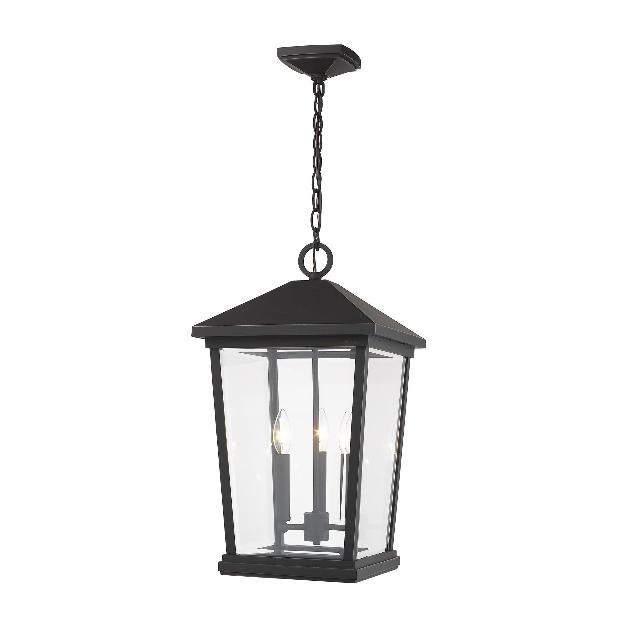 Beacon 21 Inch Tall 3 Light Outdoor Hanging Lantern by Z-Lite