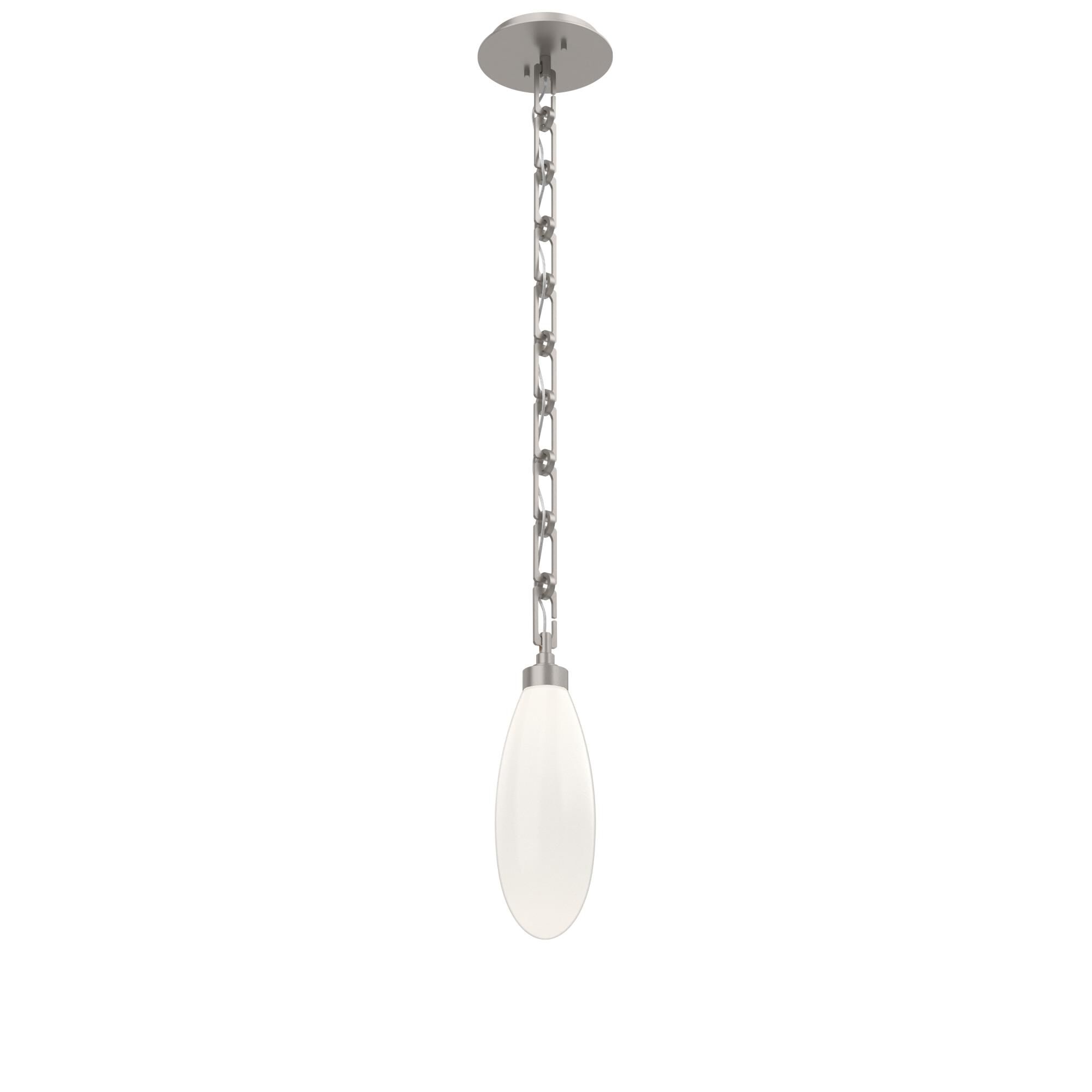 Shown in Beige Silver finish and White glass