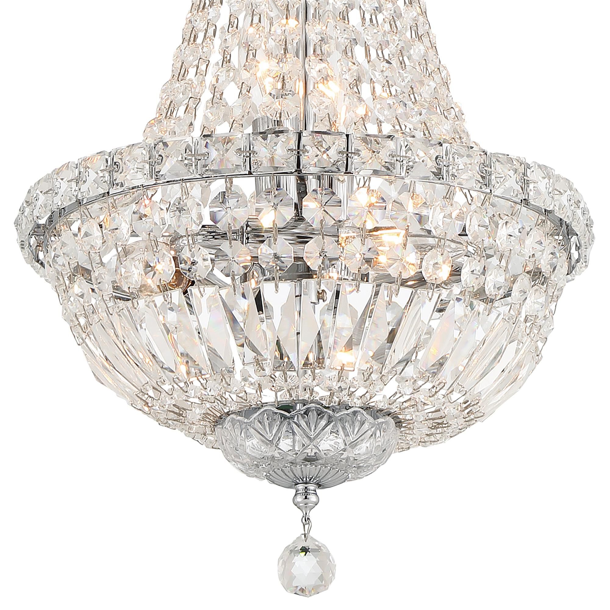 Shown in Polished Chrome finish and Hand Cut crystal