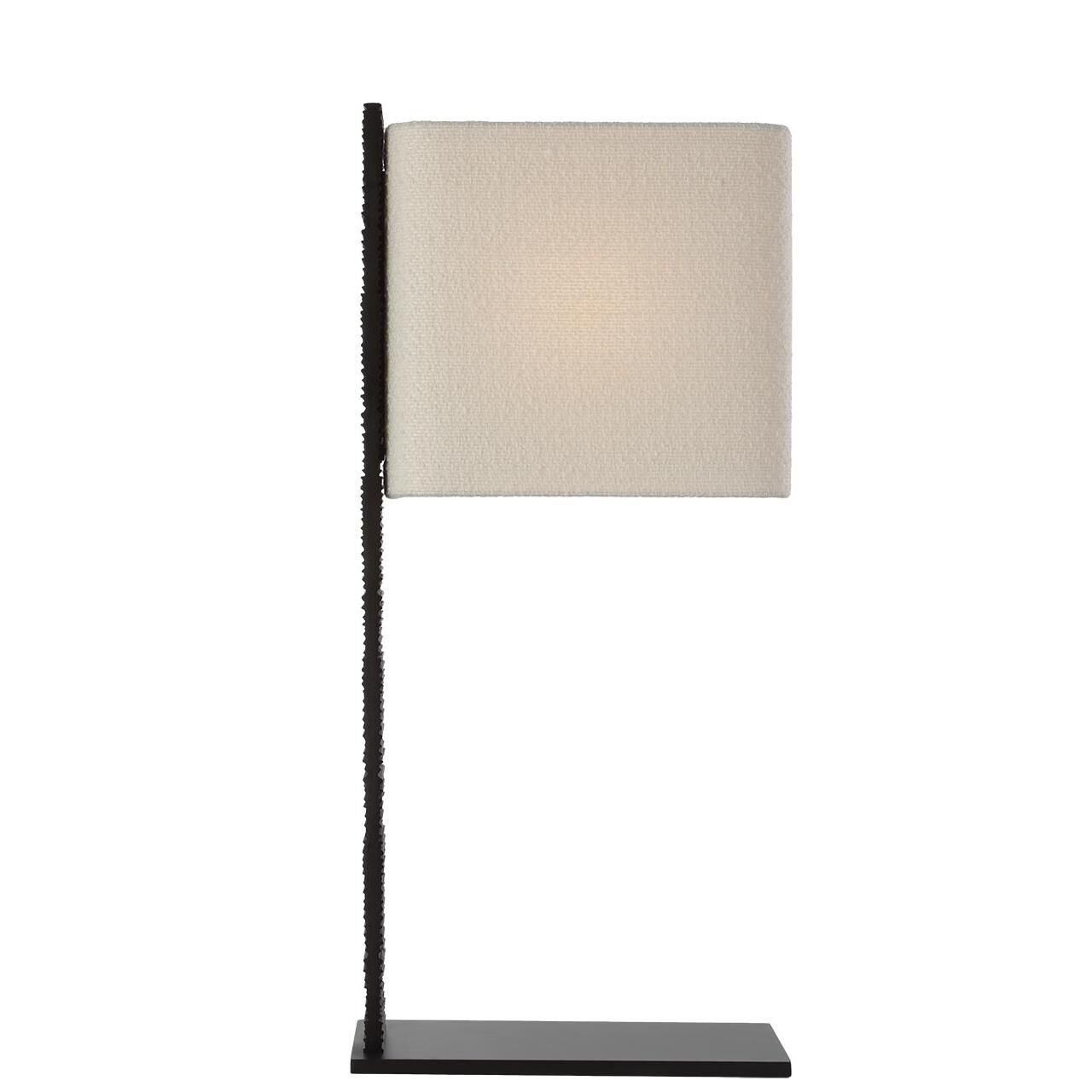 Shown in Ridged Carbon finish and Boucle Rectangle shade