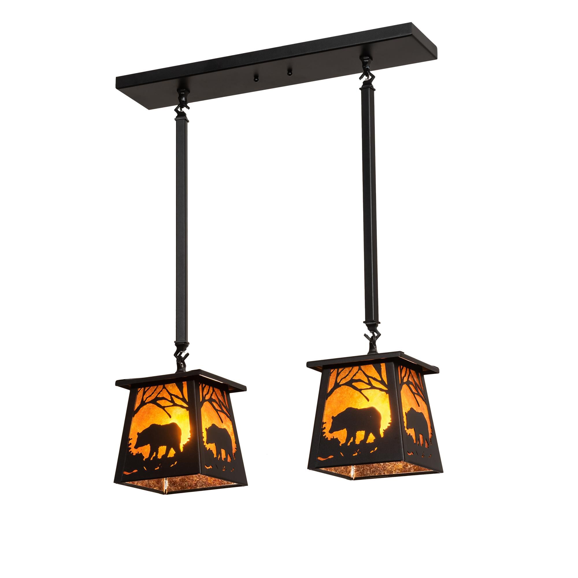Bear At Dawn 24 Inch 2 Light Linear Suspension Light by Meyda Lighting