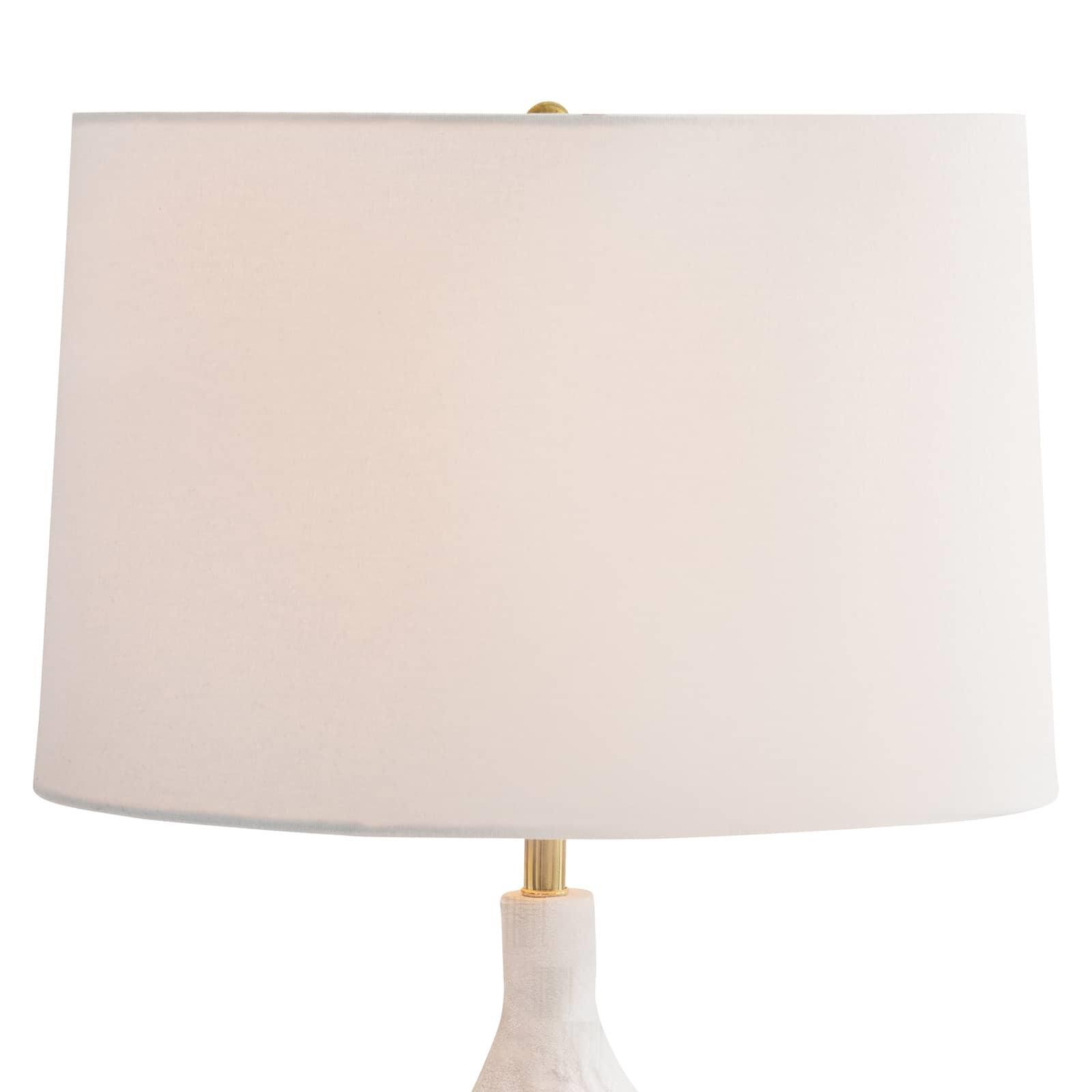 Shown in White finish and Linen shade