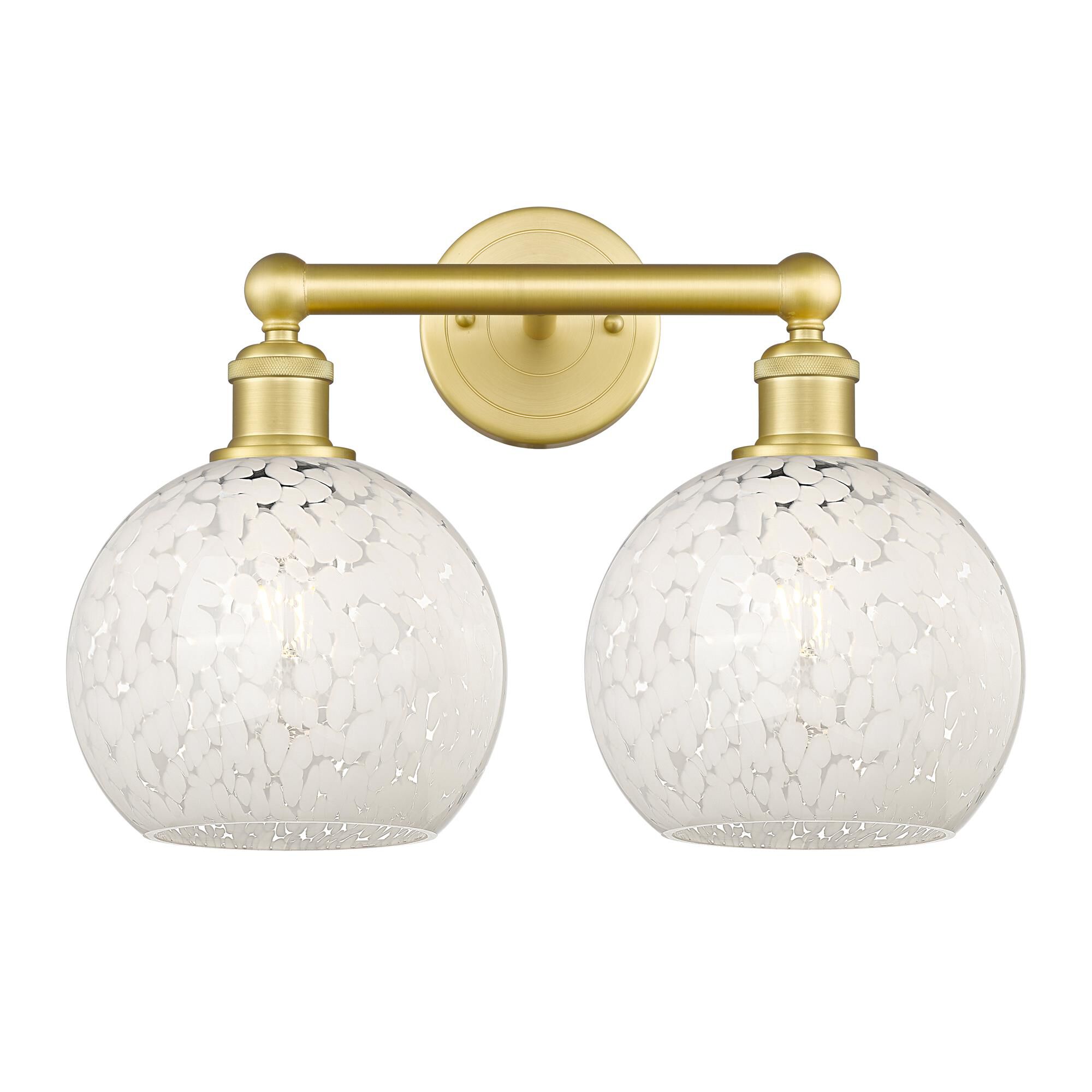 Shown in Satin Gold finish and White Mouchette glass